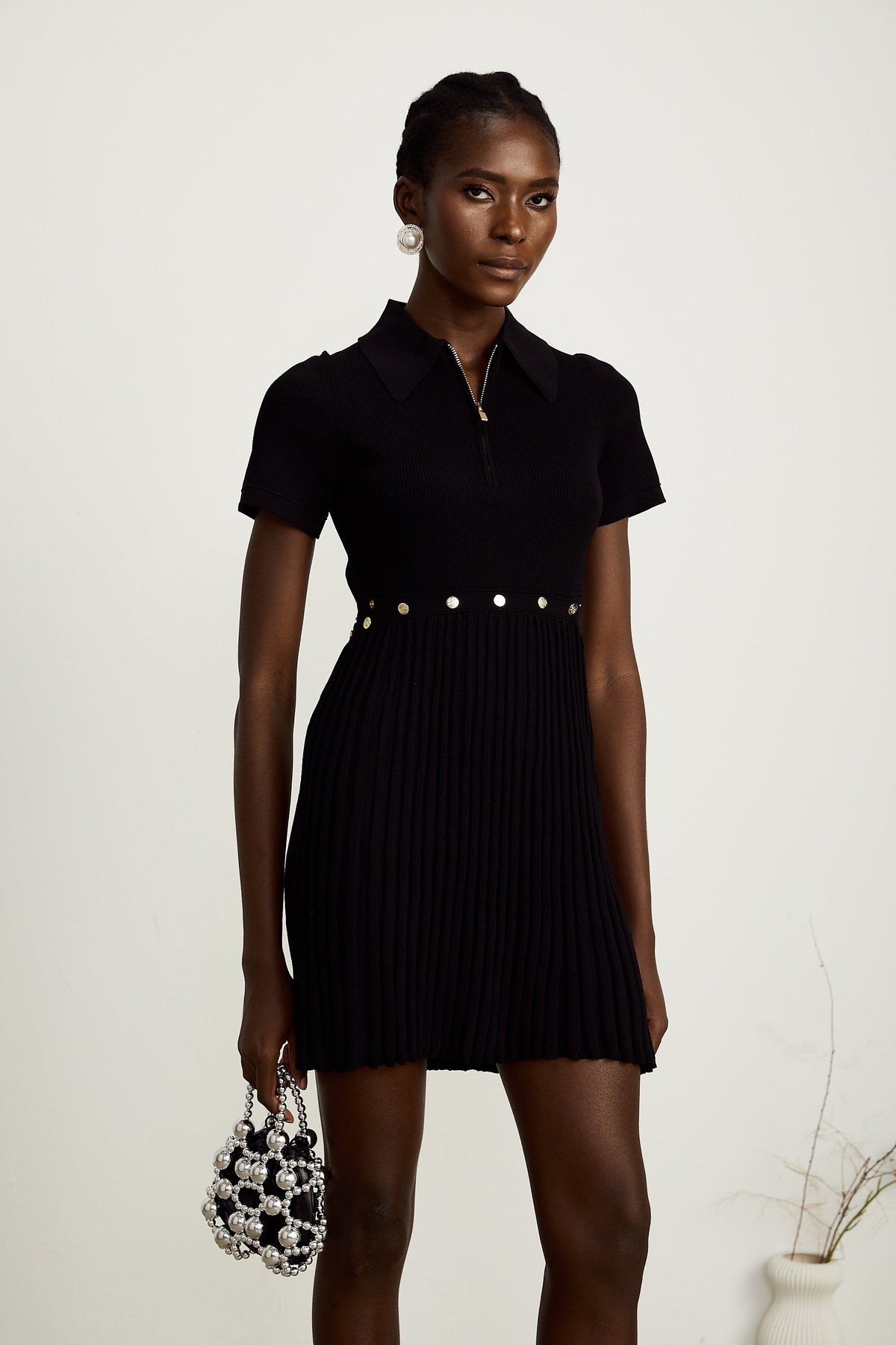 Coline Pile Mini Elbise