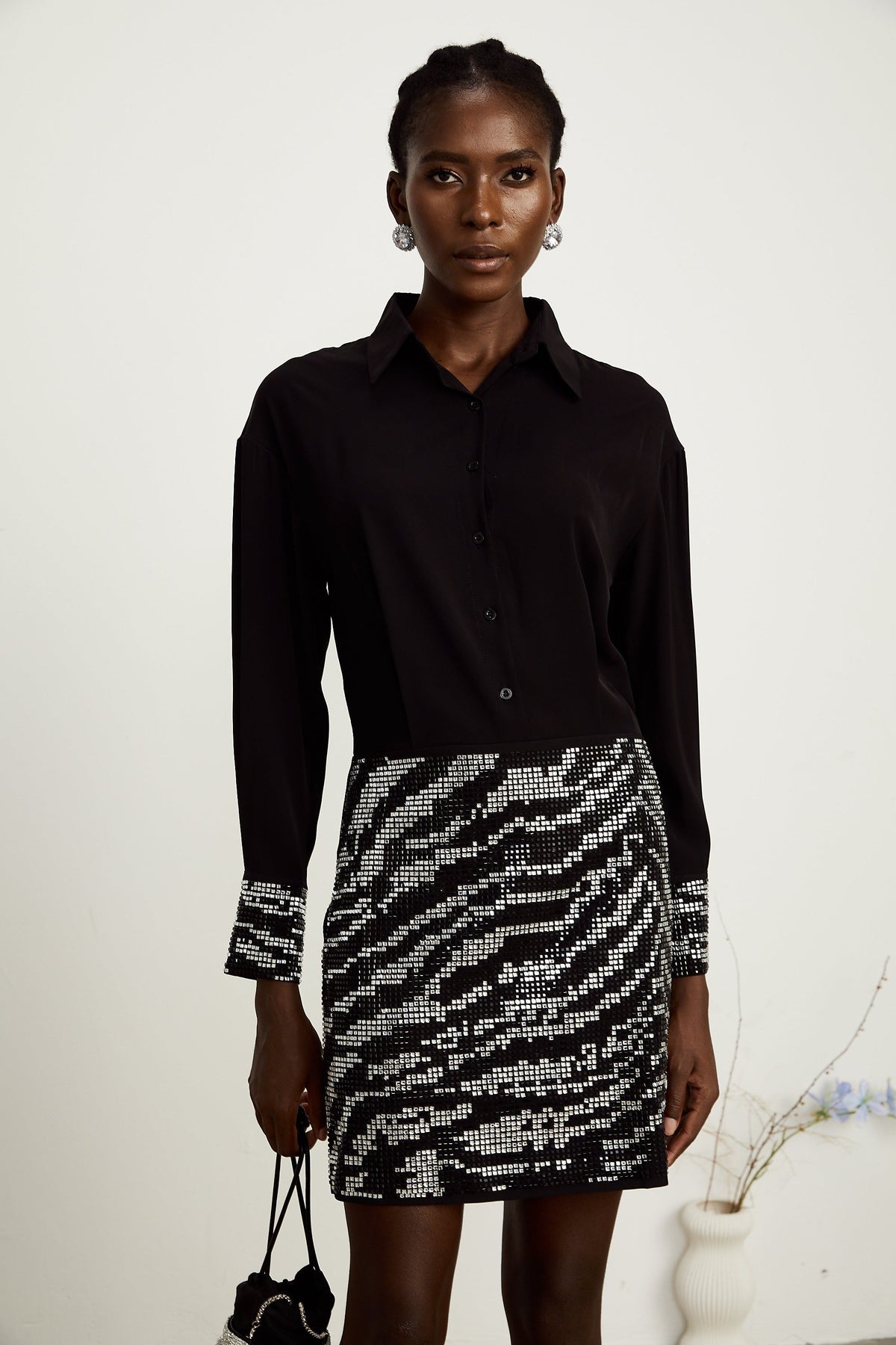 Colette Saten Mini Elbise - 8. görünüm