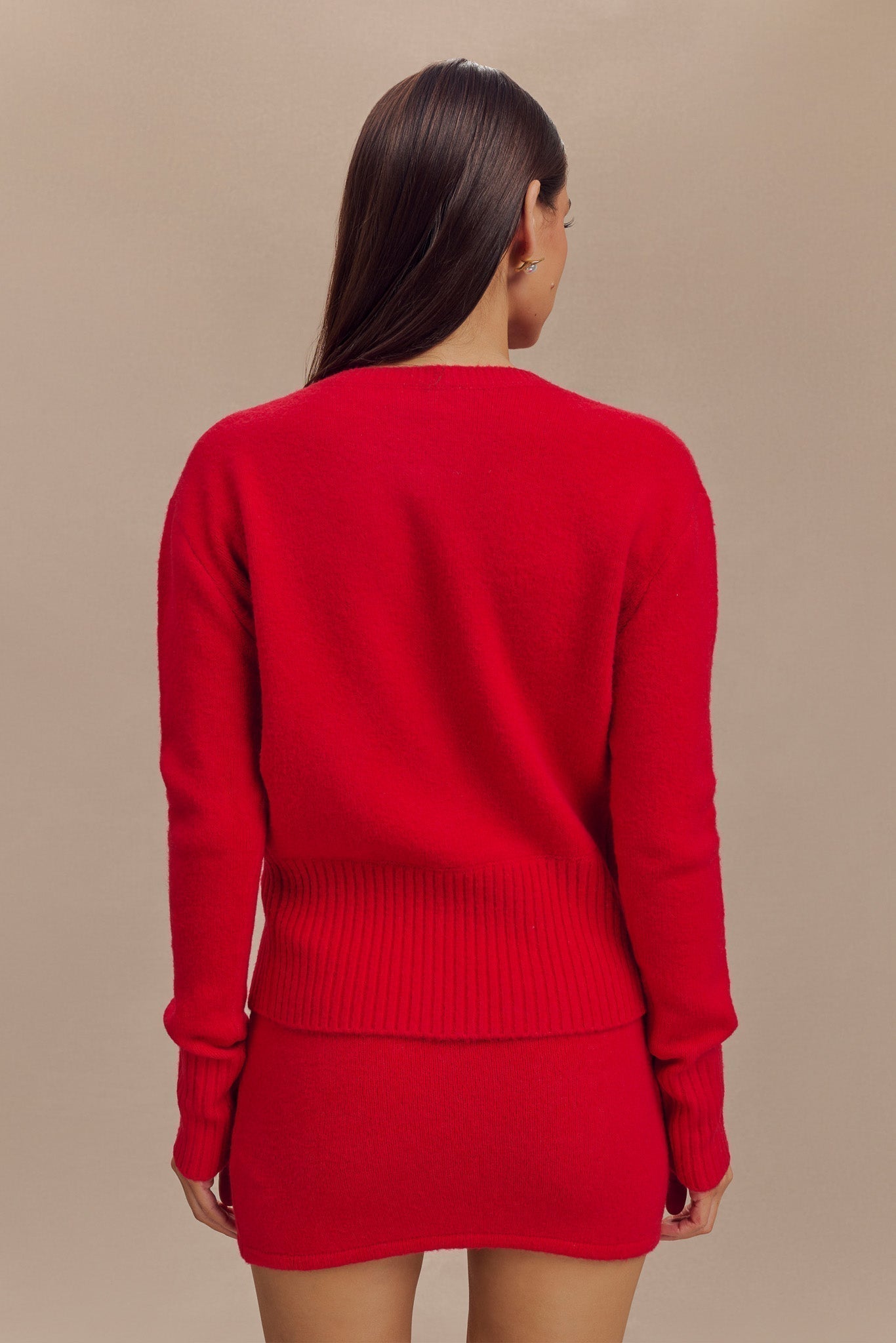 Genevieve Oversize Triko Hırka - Yakut