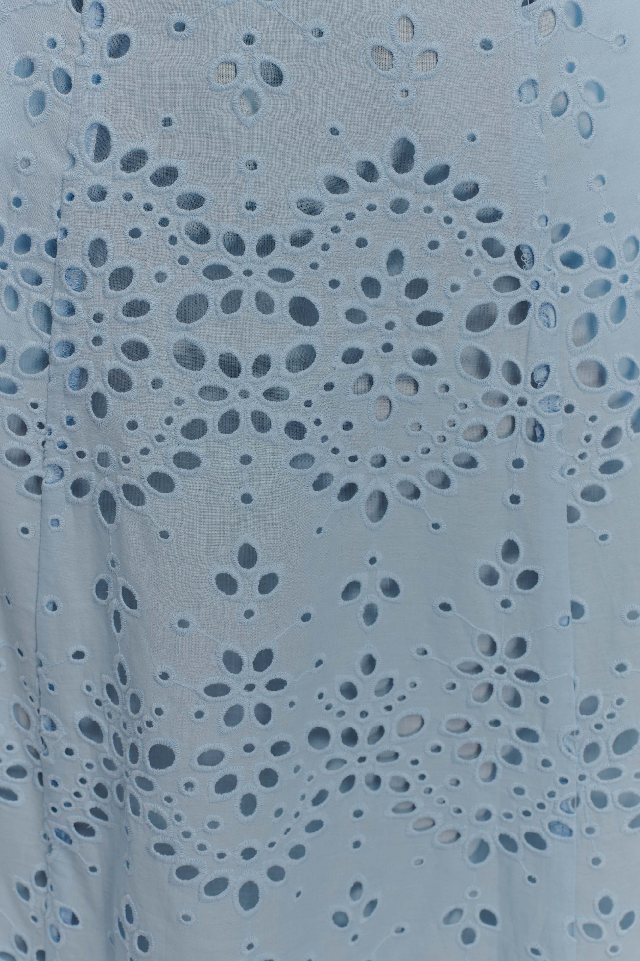 Arla Broderie Midi Etek - Soluk Peygamber Çiçeği Mavisi