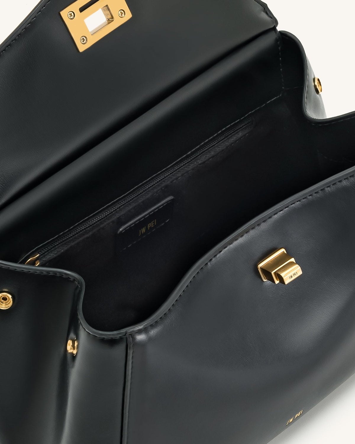 Lucia Classic Top Handle Çanta – Siyah (Vegan Deri) - 5. görünüm