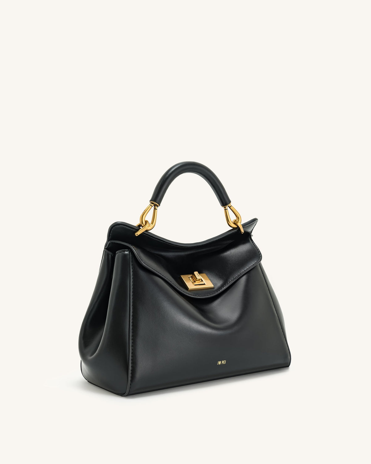Lucia Classic Top Handle Çanta – Siyah (Vegan Deri) - 3. görünüm