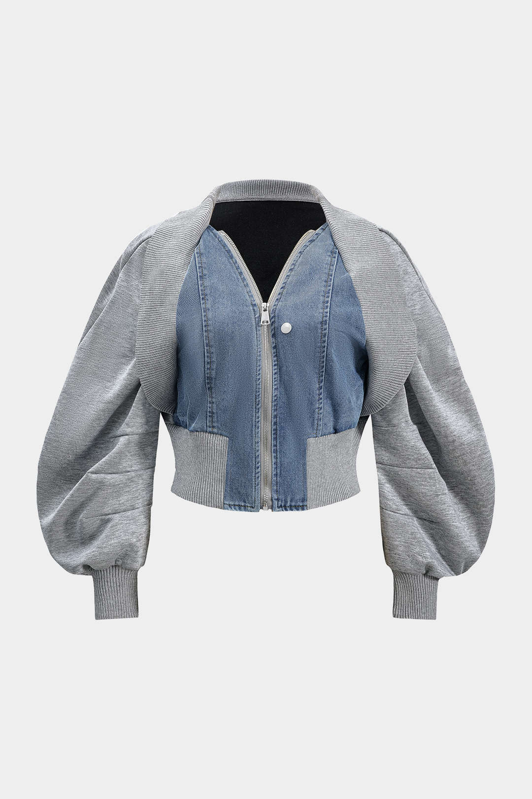 Zipper Ceket - Gri