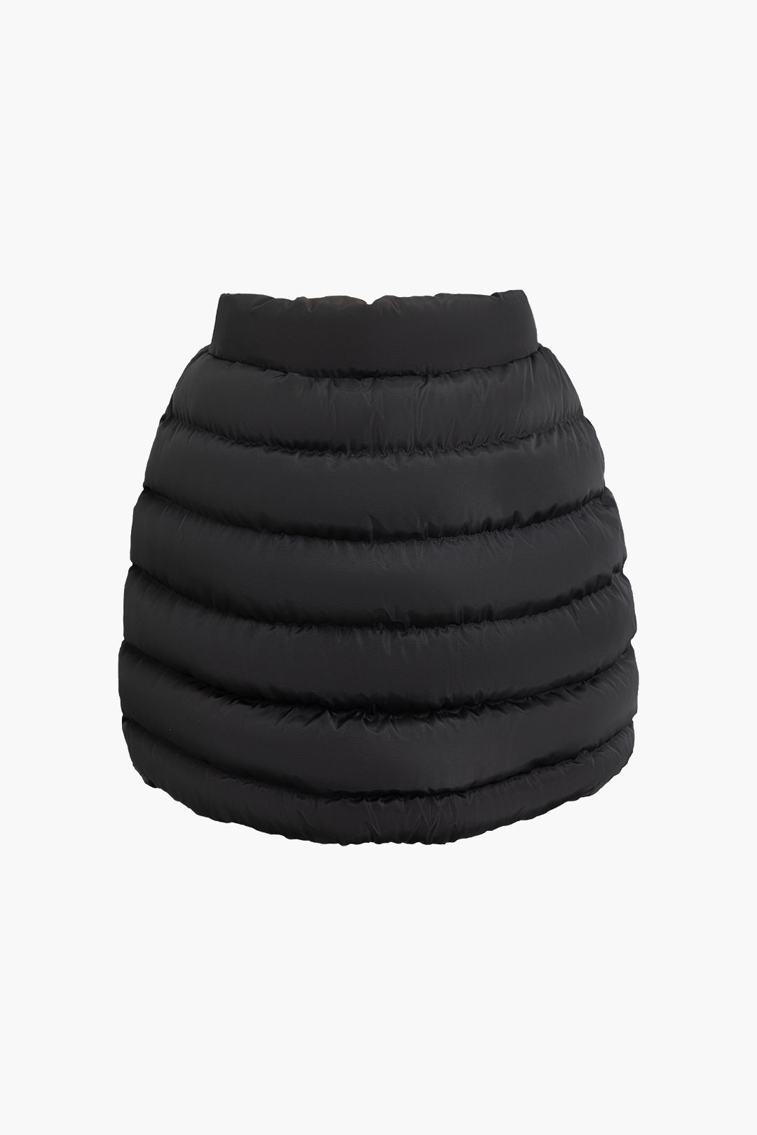 Düz Düğmeli Şişme Mini Etek - 2. görünüm