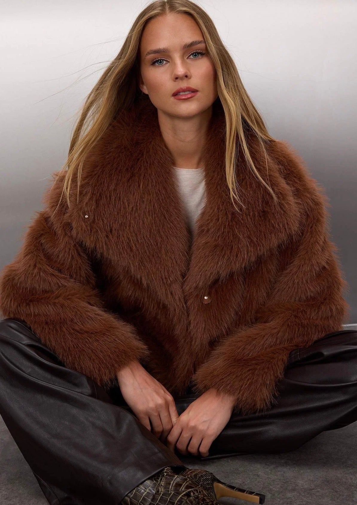 Sorén Mocha Luxe Vegan Kürk Ceket - 2. görünüm