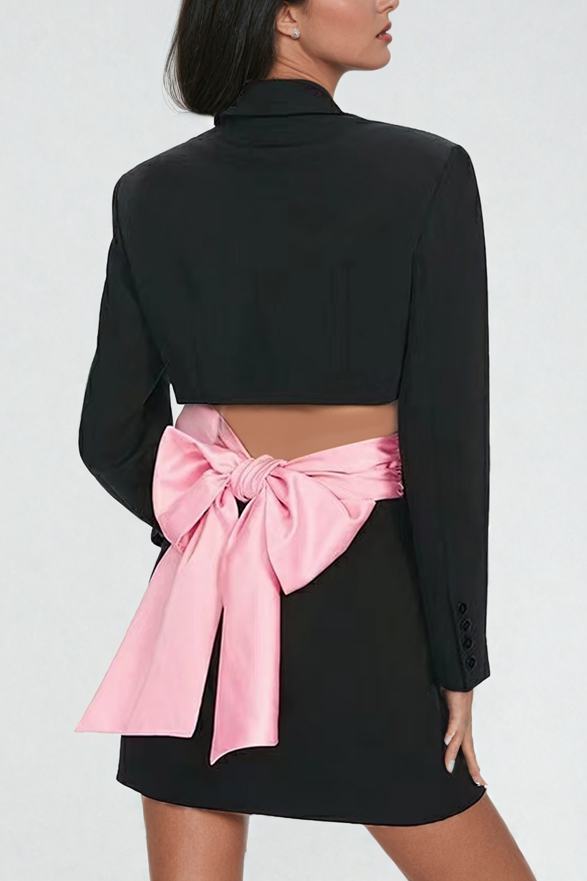 Abimelech Fiyonklu Bağcıklı Kesim Blazer Mini Elbise - 2. görünüm