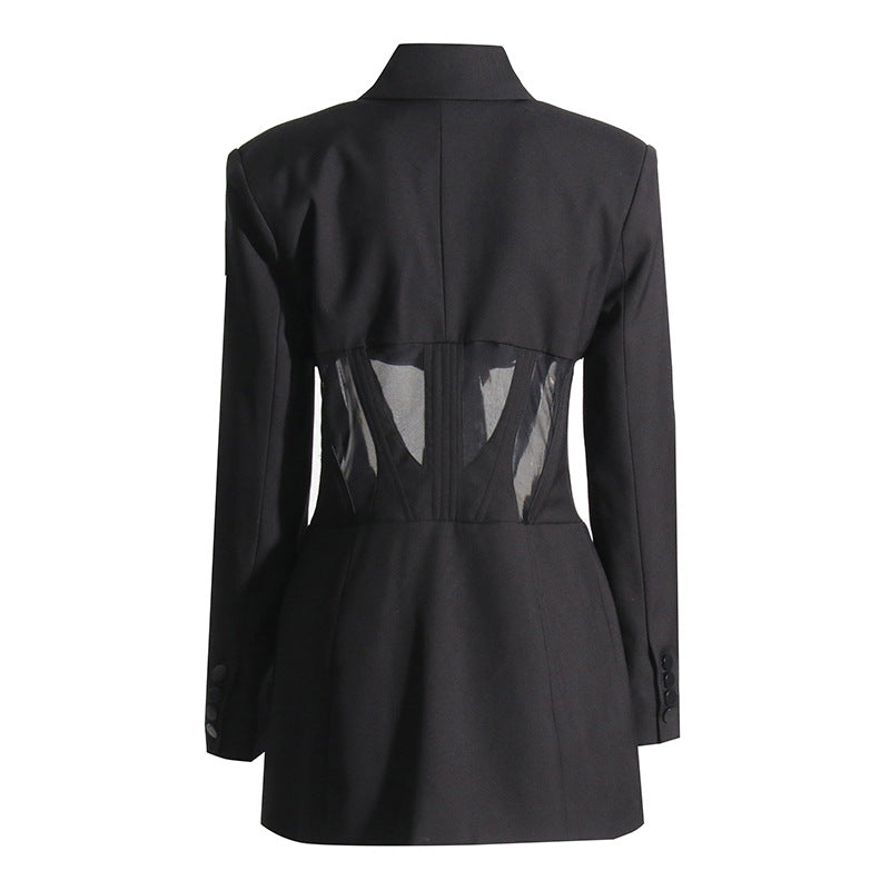 Karina Panel Detaylı Tül Blazer – Siyah - 2. görünüm