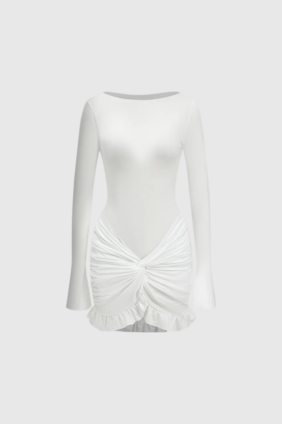 Adalinde Bağcıklı Dantelli Bodycon Mini Elbise - 4. görünüm