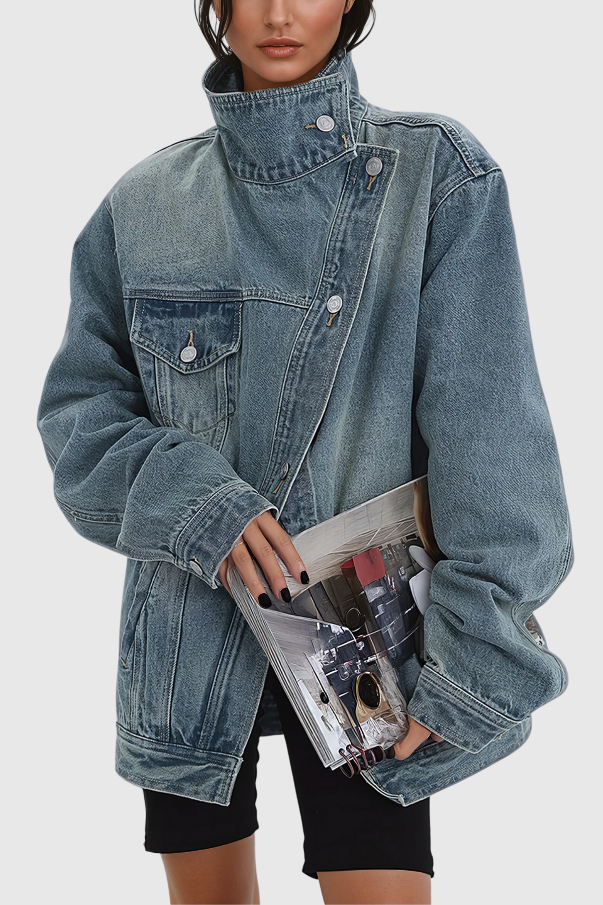 Aegle Deconstruct Asimetrik Denim Ceket - 2. görünüm