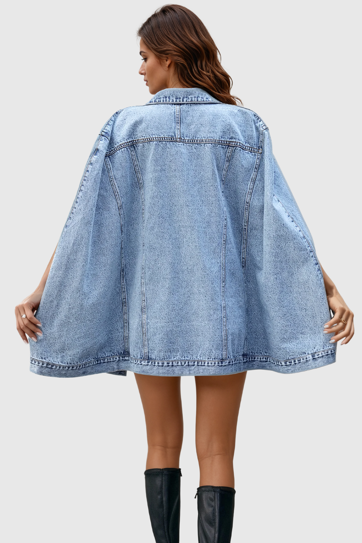 Agrippa Asimetrik Şal Denim Ceket - 4. görünüm