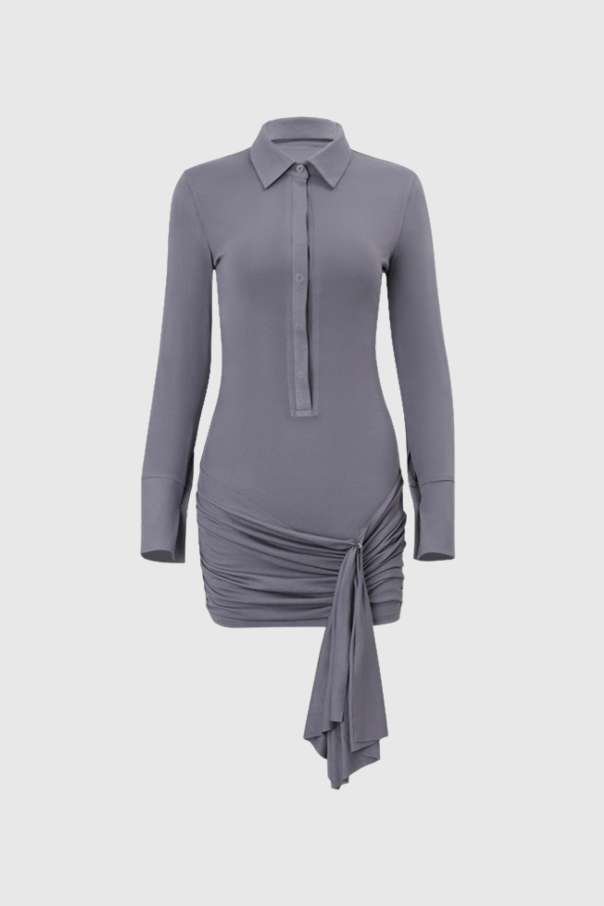 Akande Ruch Bağcıklı Bodycon Mini Elbise - 5. görünüm