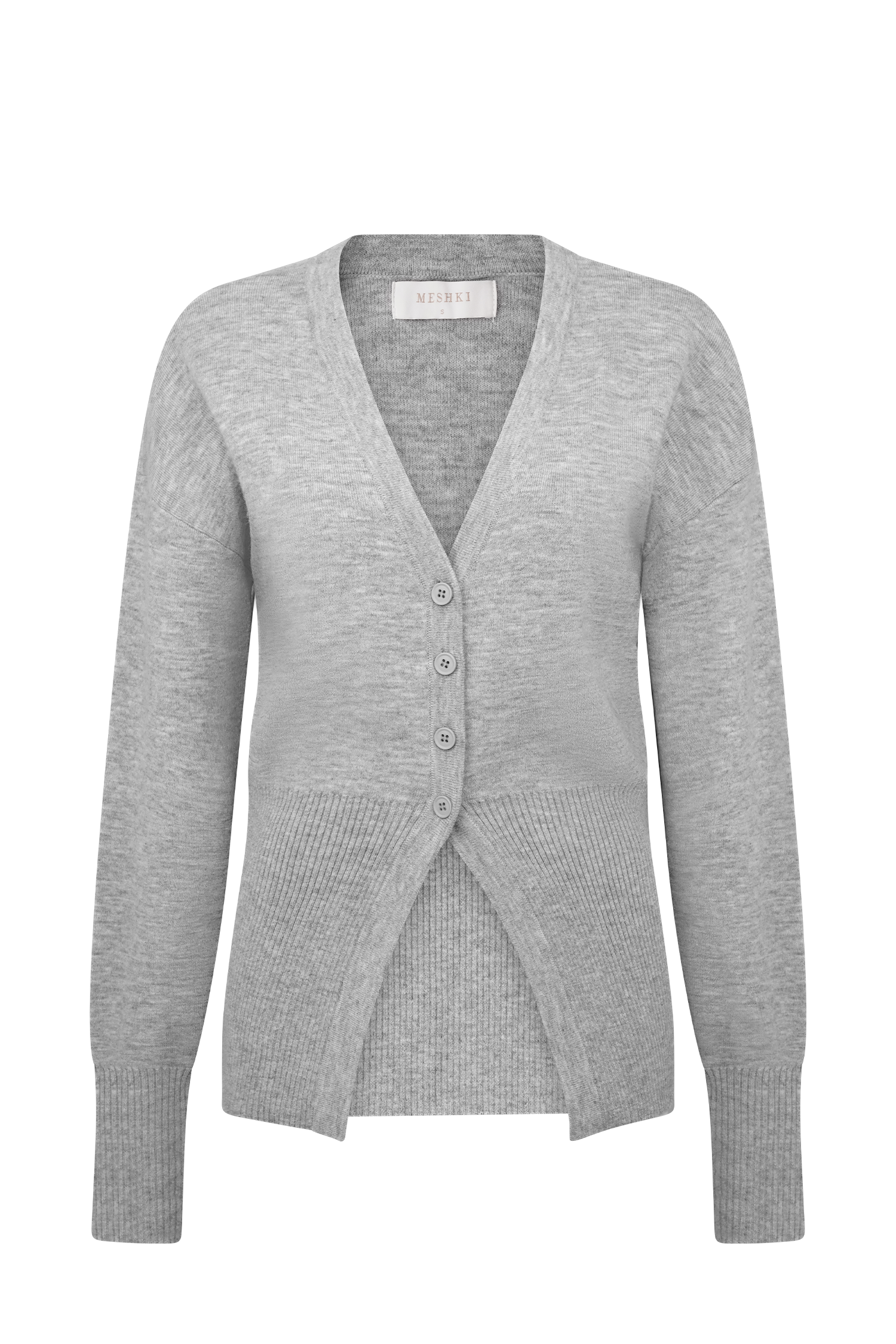 Alexia Düğmeli Oversize Hırka - Gri Marle