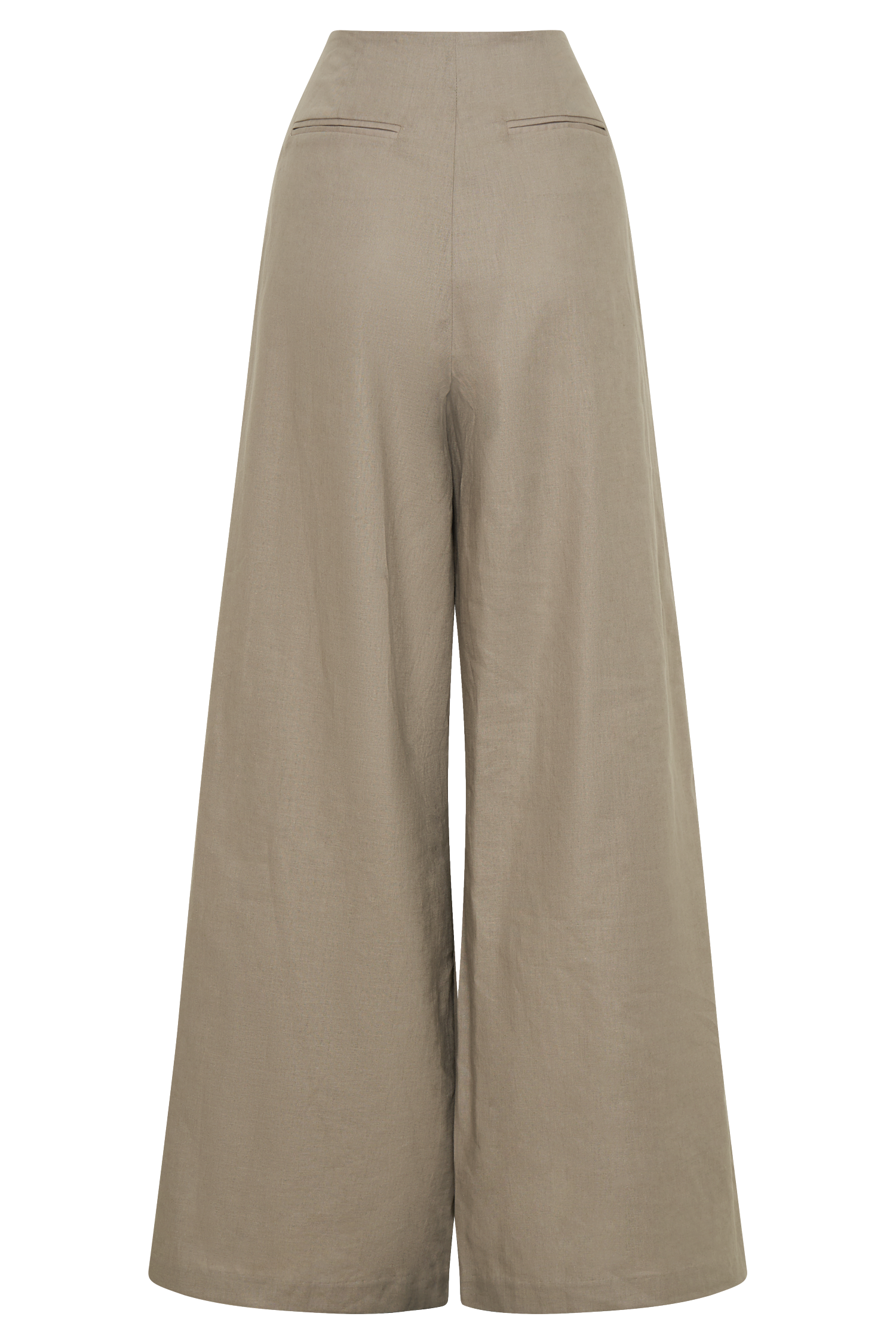 Brandi Keten Düz Paça Pantolon - Çakıl Taşı