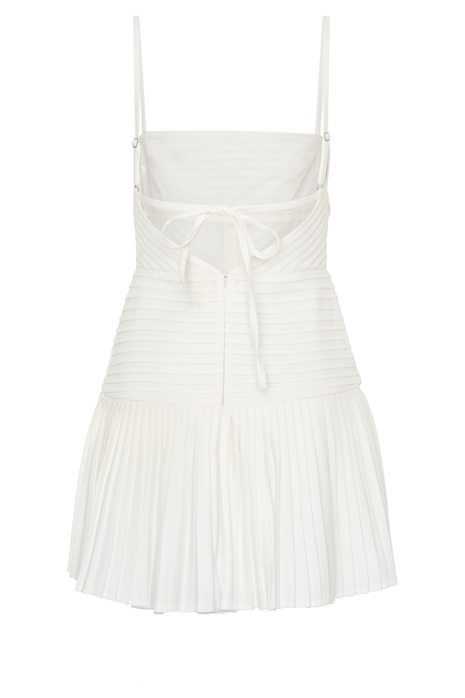 Rylee Multi Plise Mini Elbise - Beyaz
