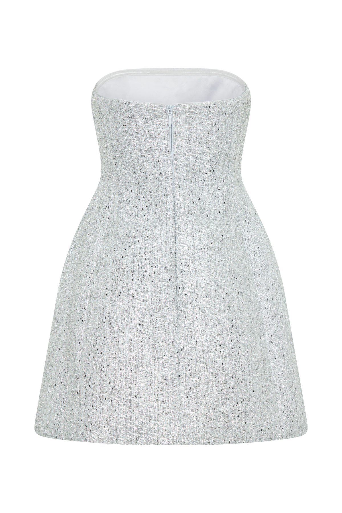 Gala Straplez Tüvit Mini Elbise - Gümüş