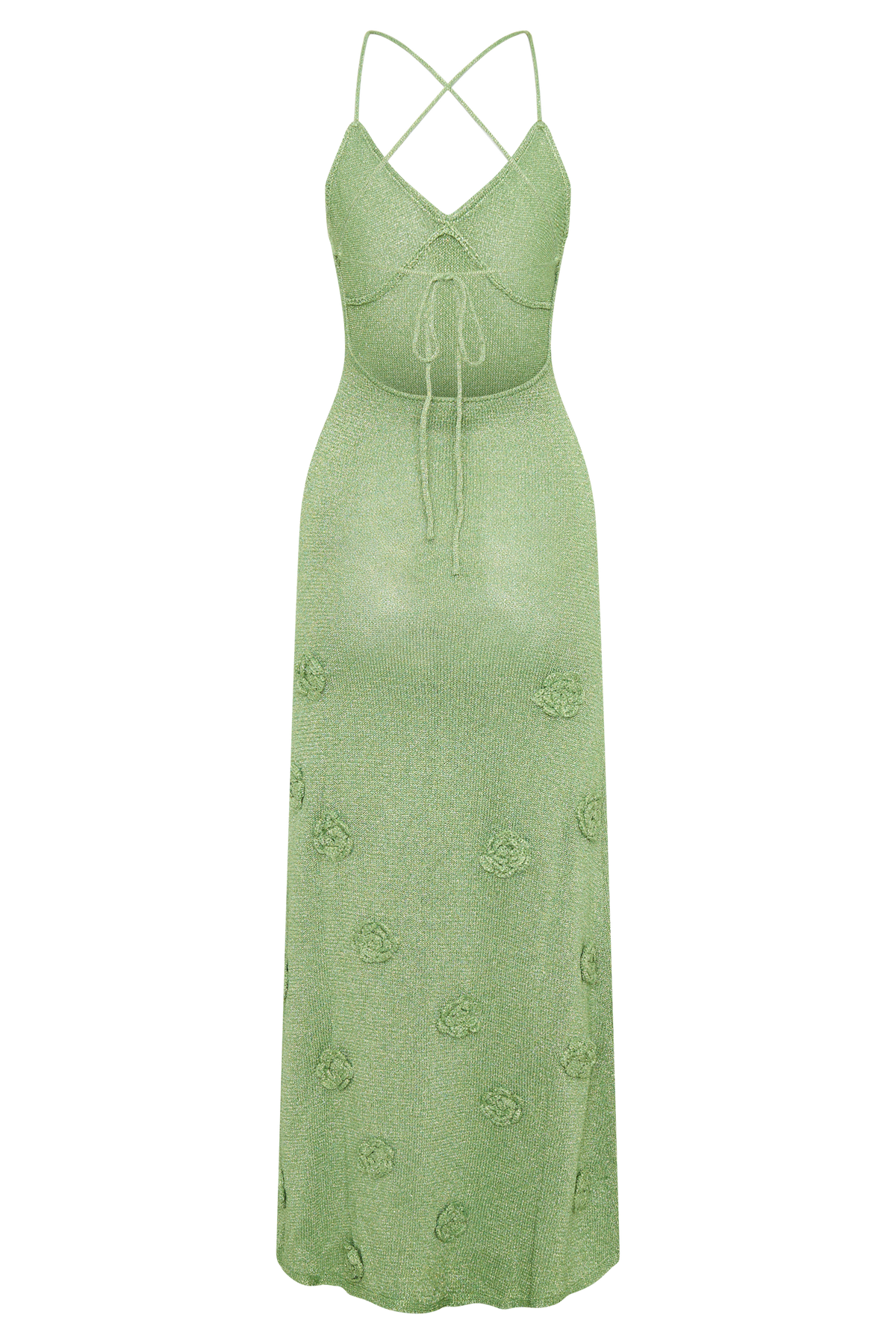 Suki Metalik Örgü Maxi Elbise - Pastel Yeşil - 8. görünüm