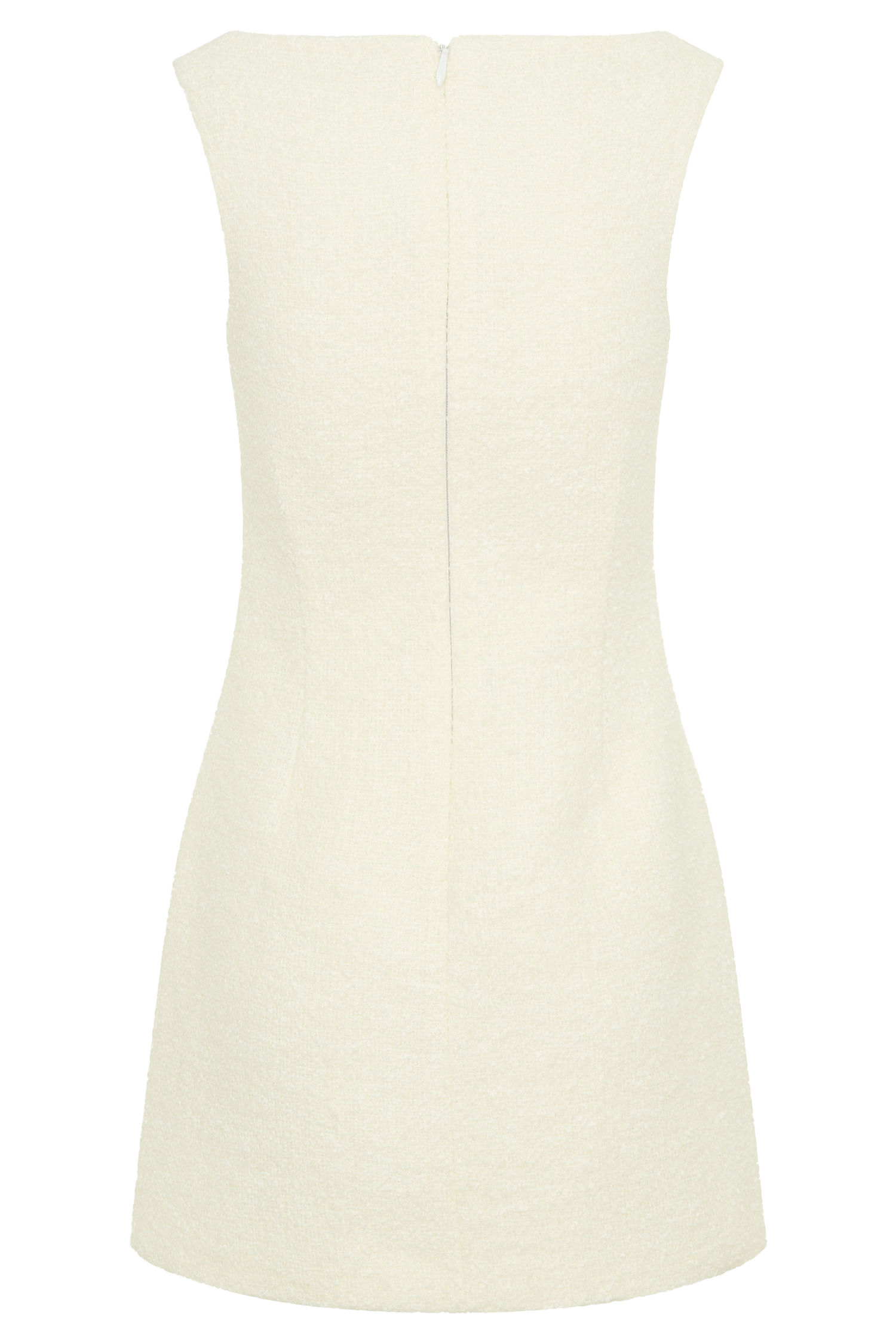 Angela Dokulu Buklet Mini Elbise - Fildişi