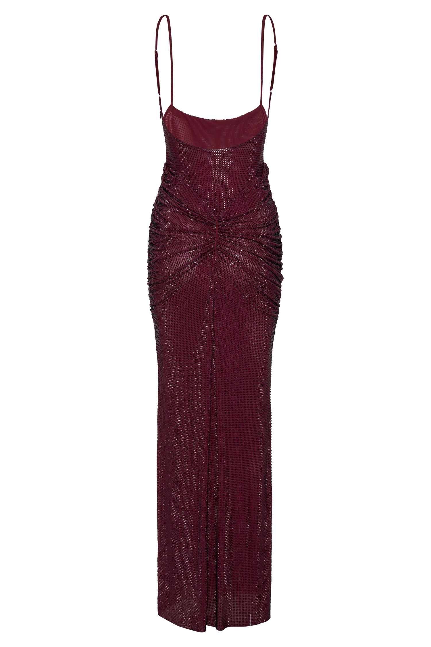 Roisin Diamante Saten Maxi Elbise - Maun