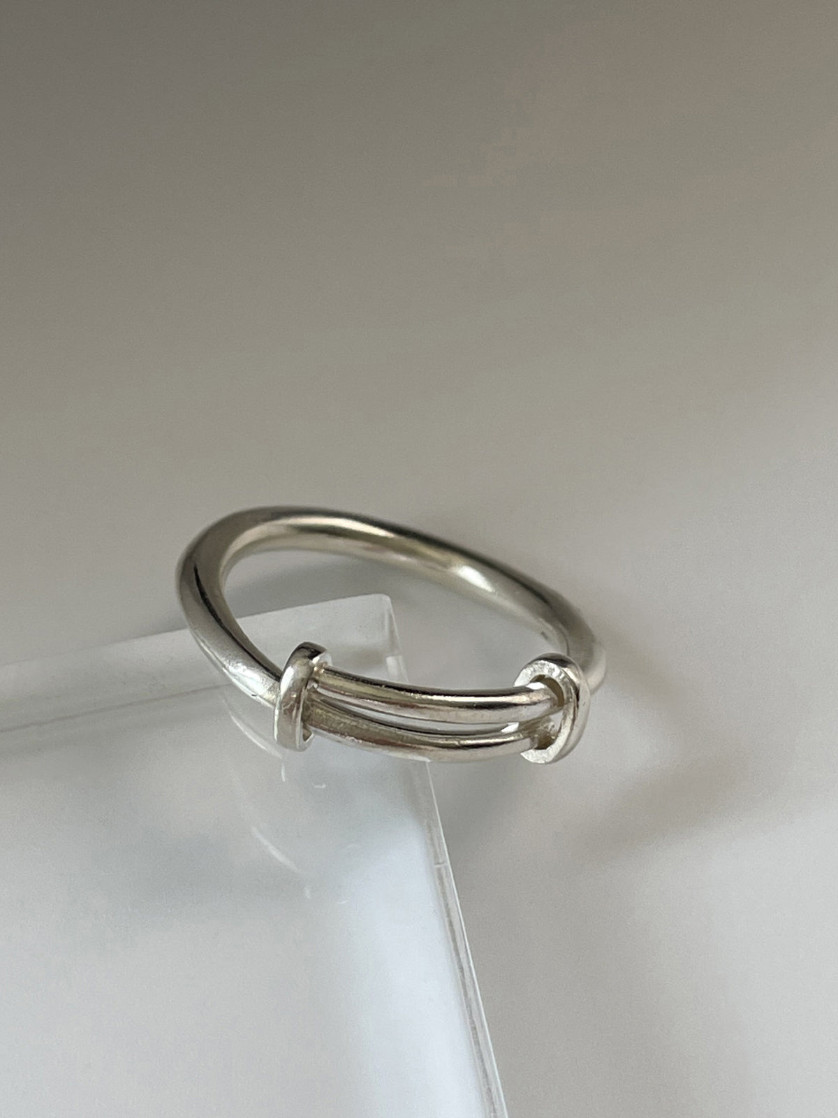 Minimalist Ayarlanabilir Gümüş Yüzük Tek Boyut