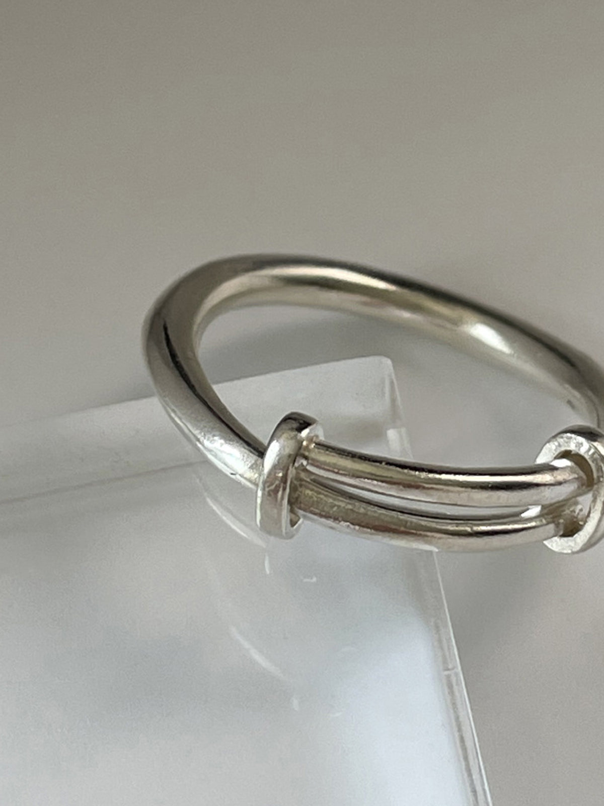 Minimalist Ayarlanabilir Gümüş Yüzük Tek Boyut