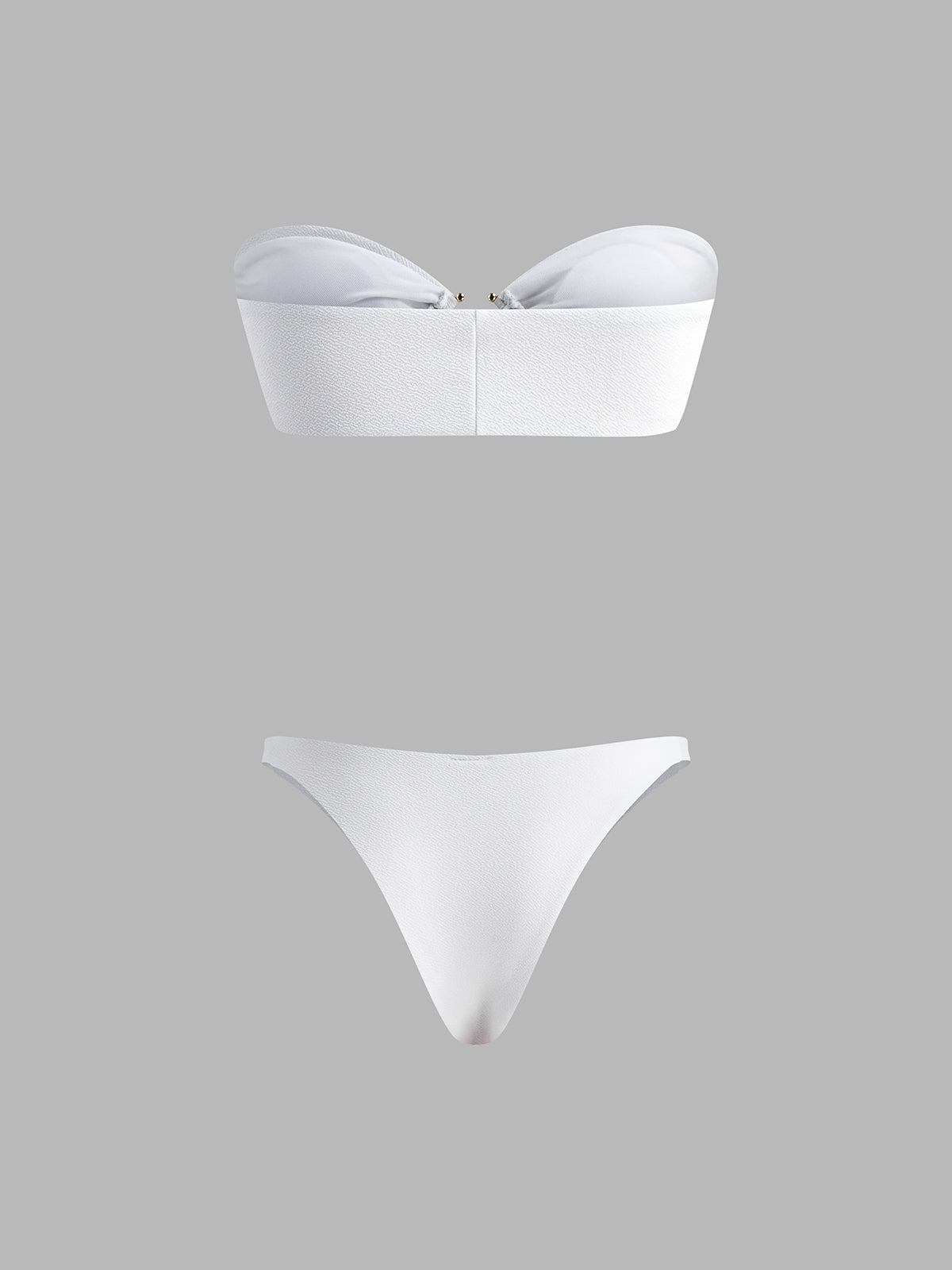 Halka Kesimli Bikini Takımı Beyaz Çıkarılabilir Pedli
