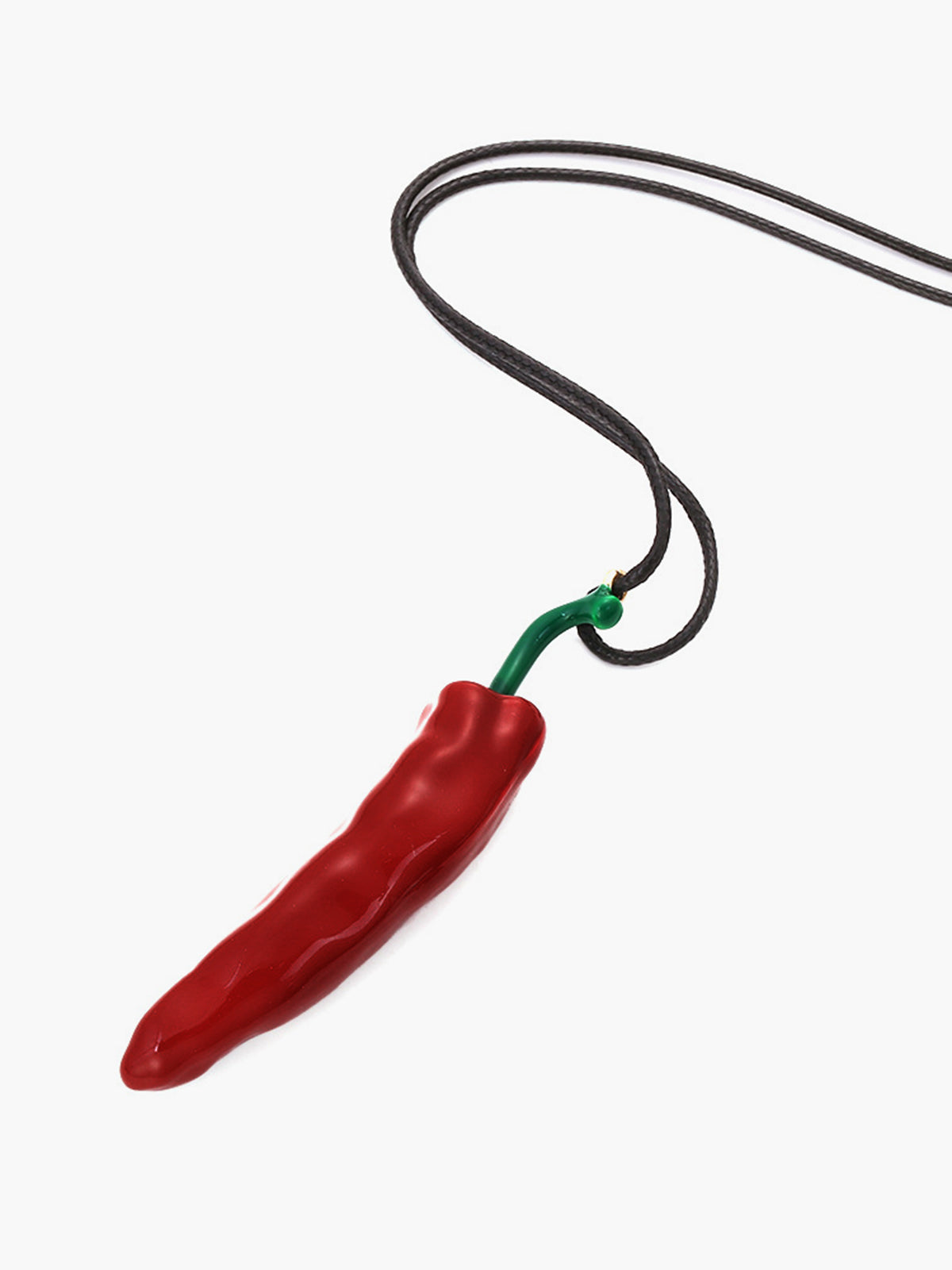 Acılı Kordon Kolye Kırmızı Biber Motifli