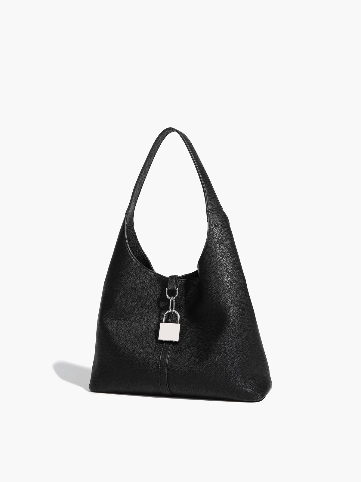 Hobo Kilitli Tote Çanta Siyah Çok Yönlü