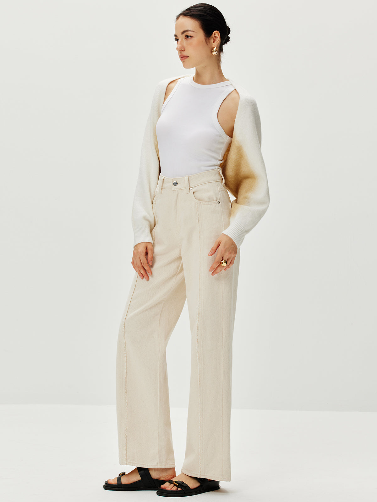 Oversize Gradient Örgü Hırka - 5. görünüm