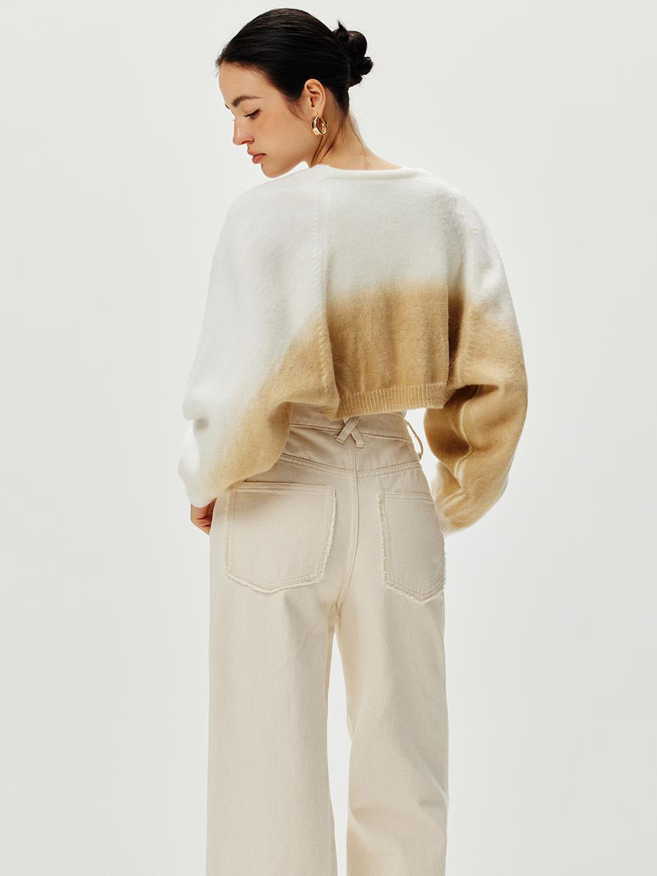 Oversize Gradient Örgü Hırka