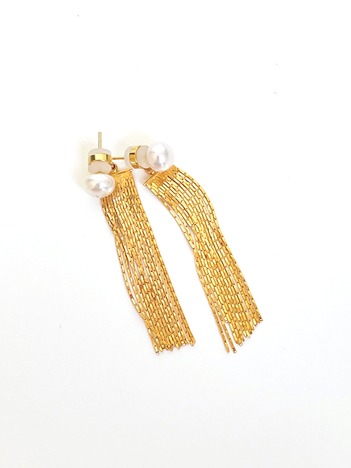Altın Püskül İnci Küpe Zarif Tasarım