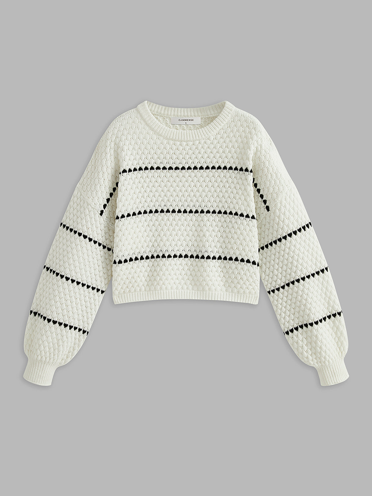 Oversize Kontrast Çizgili Kazak