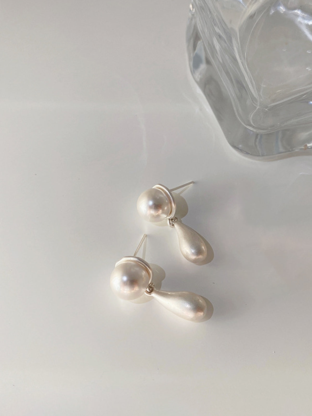 İnci Damla Charm Küpe Gümüş