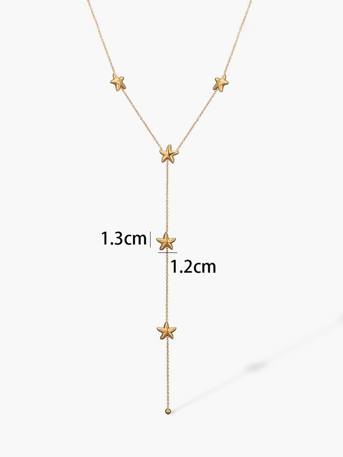 Altın Yıldız Dangle Kolye Titanium Çelik