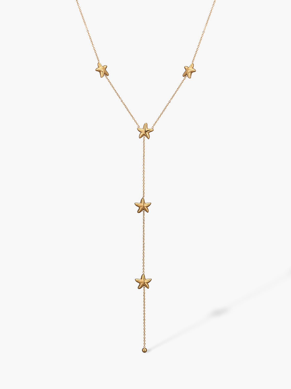 Altın Yıldız Dangle Kolye Titanium Çelik