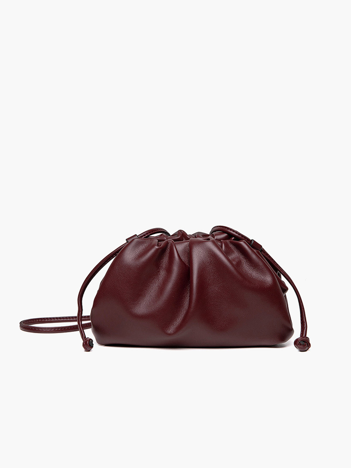 Büzgülü Yumuşak Clutch Çanta Bordo