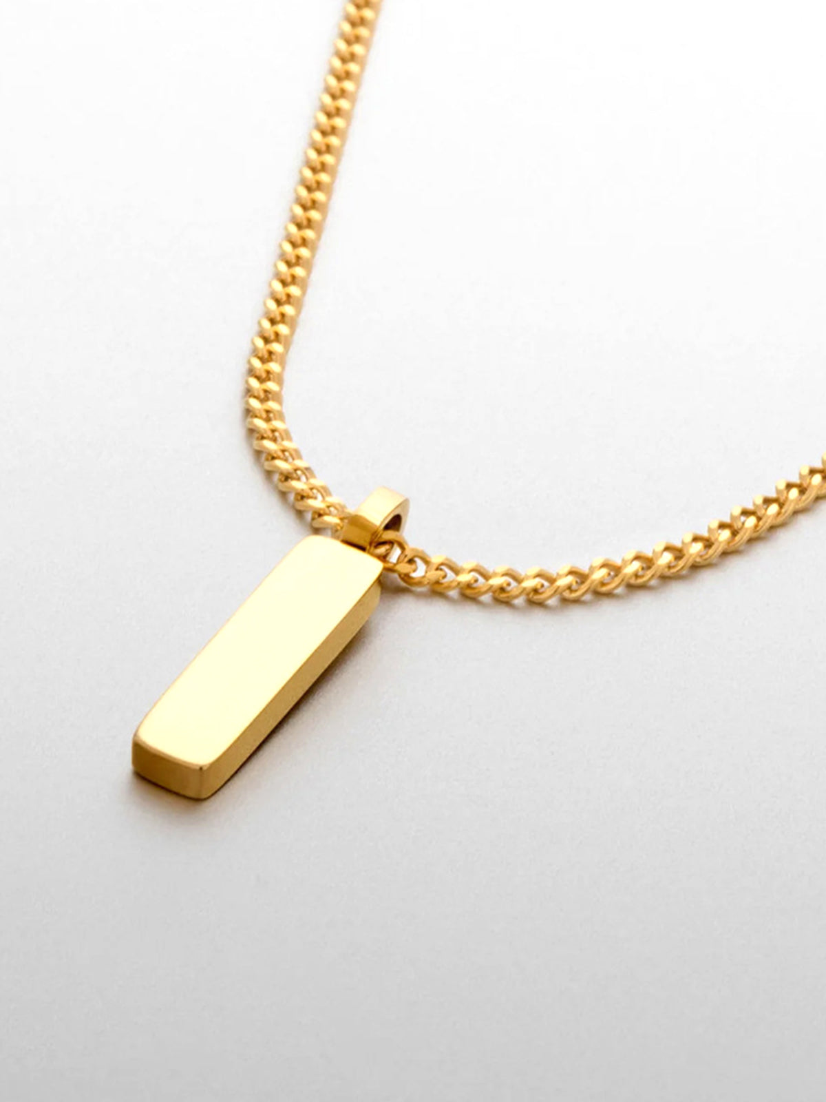 Altın Şerit Kolye Titanyum Çelik Minimalist