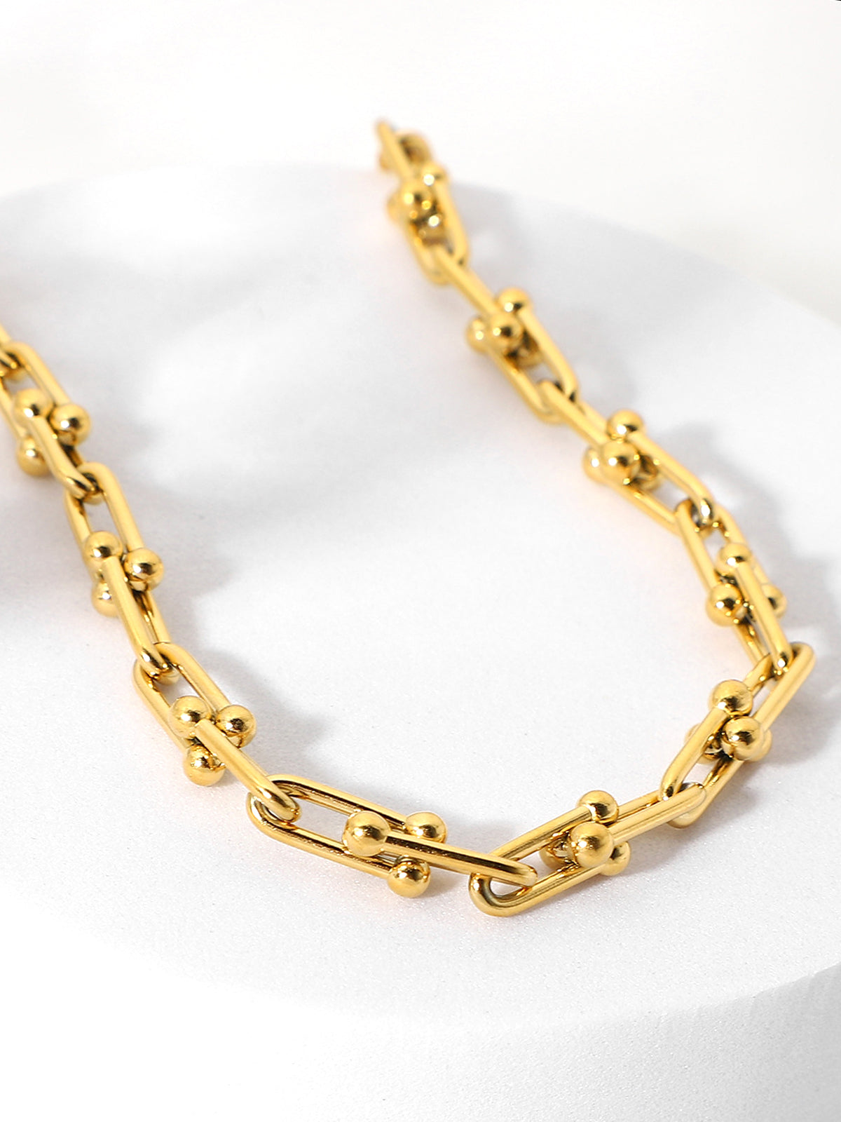 Titanyum Çelik Choker Kolye Altın Rengi Ayarlanabilir