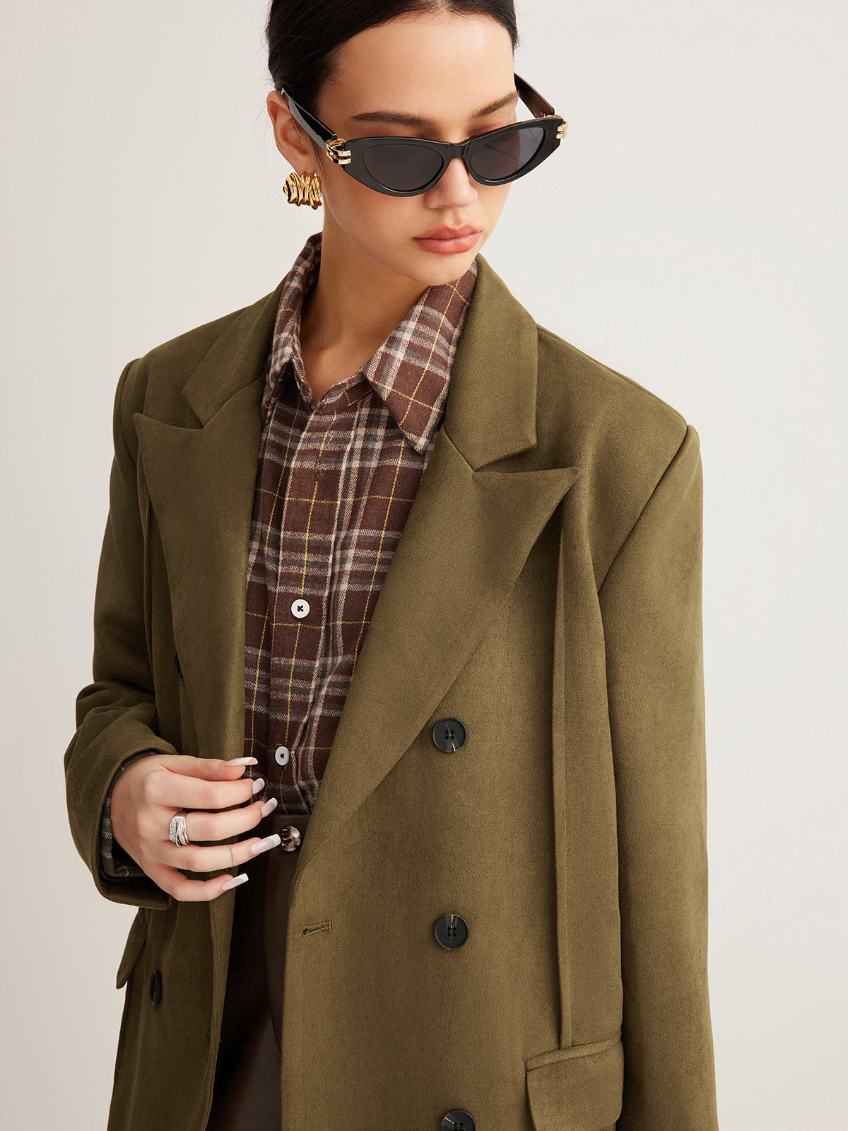 Süet Arkası Yırtmaçlı Blazer - 4. görünüm