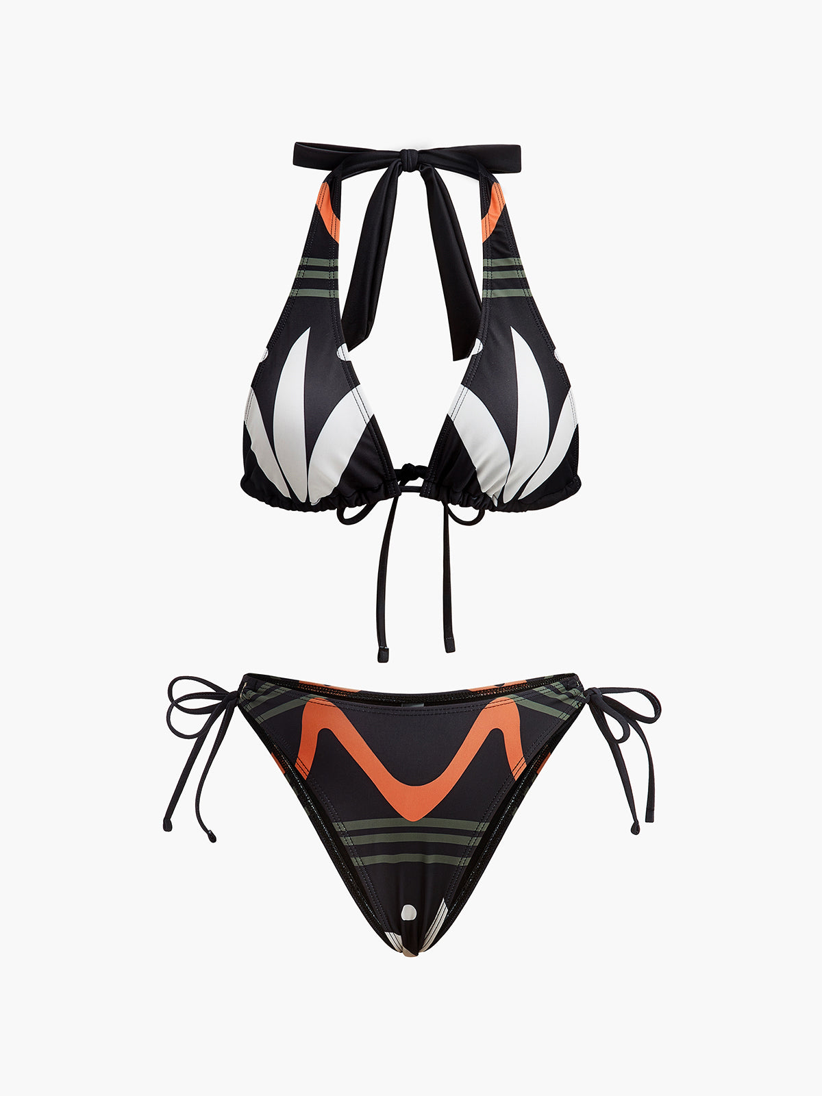 Halter Yaka Bağlamalı Bikini Takımı