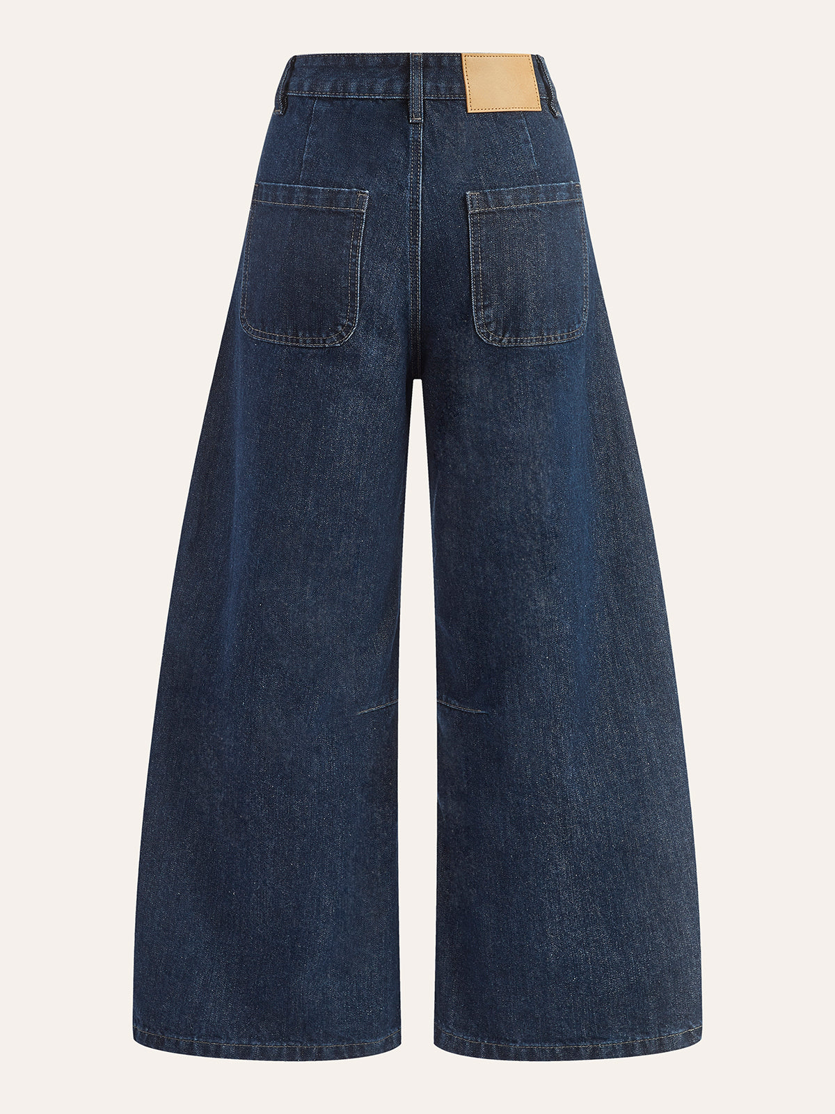 Geniş Paça Orta Bel Pamuklu Jean Siyah Regular Fit
