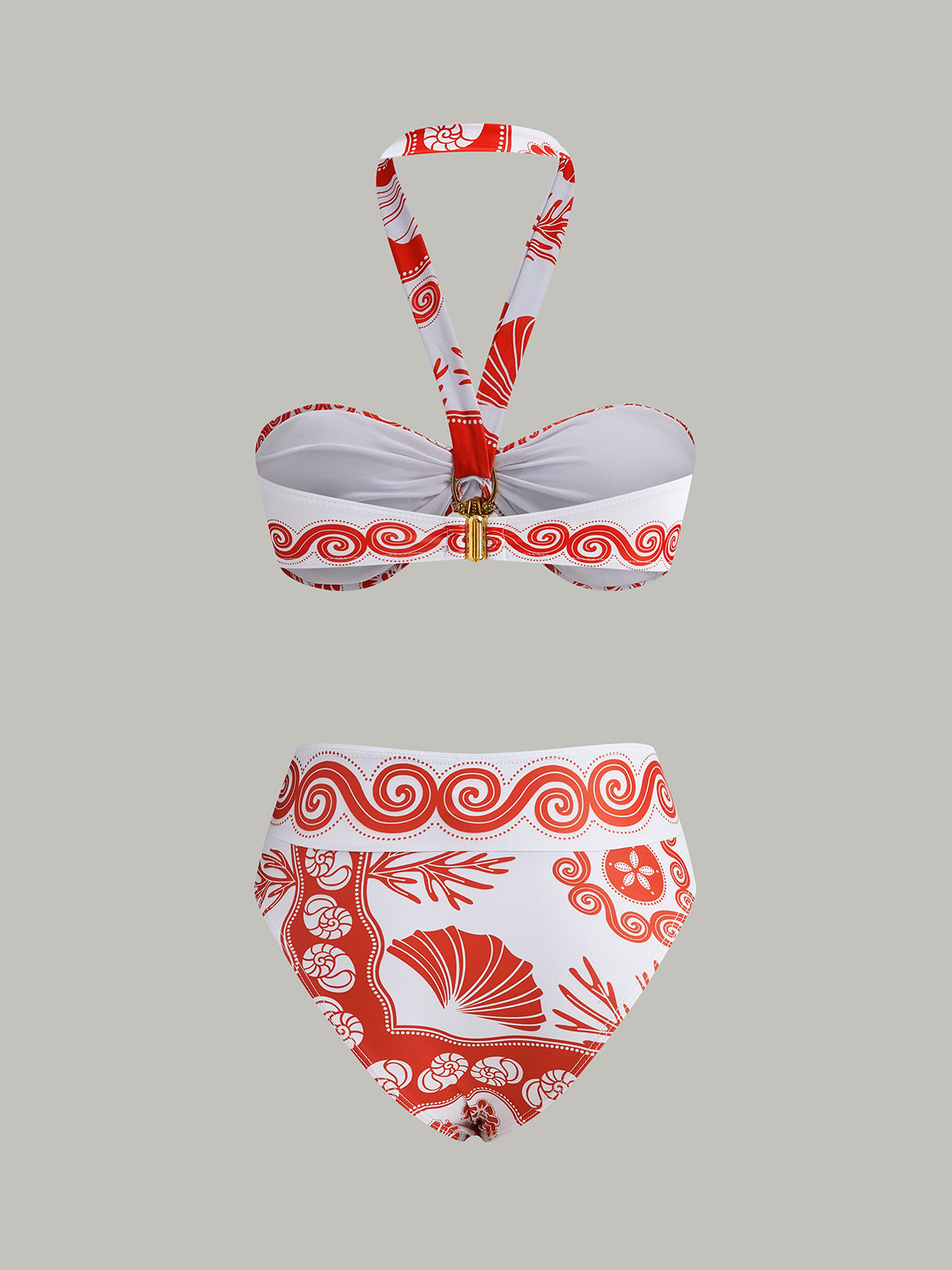 Halter Yaka Baskılı Bikini Takımı