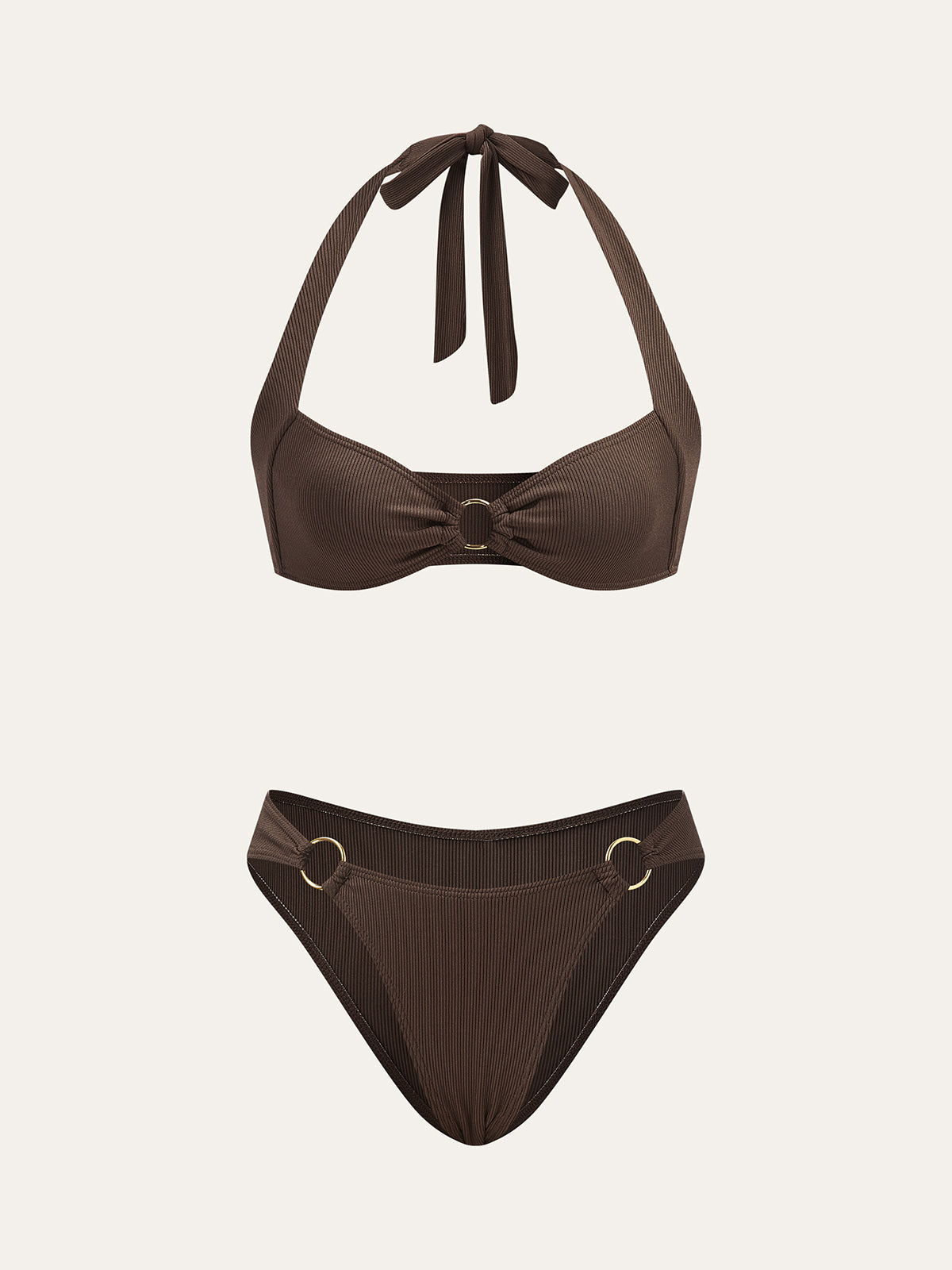 Halka Detaylı Halter Bikini Takımı