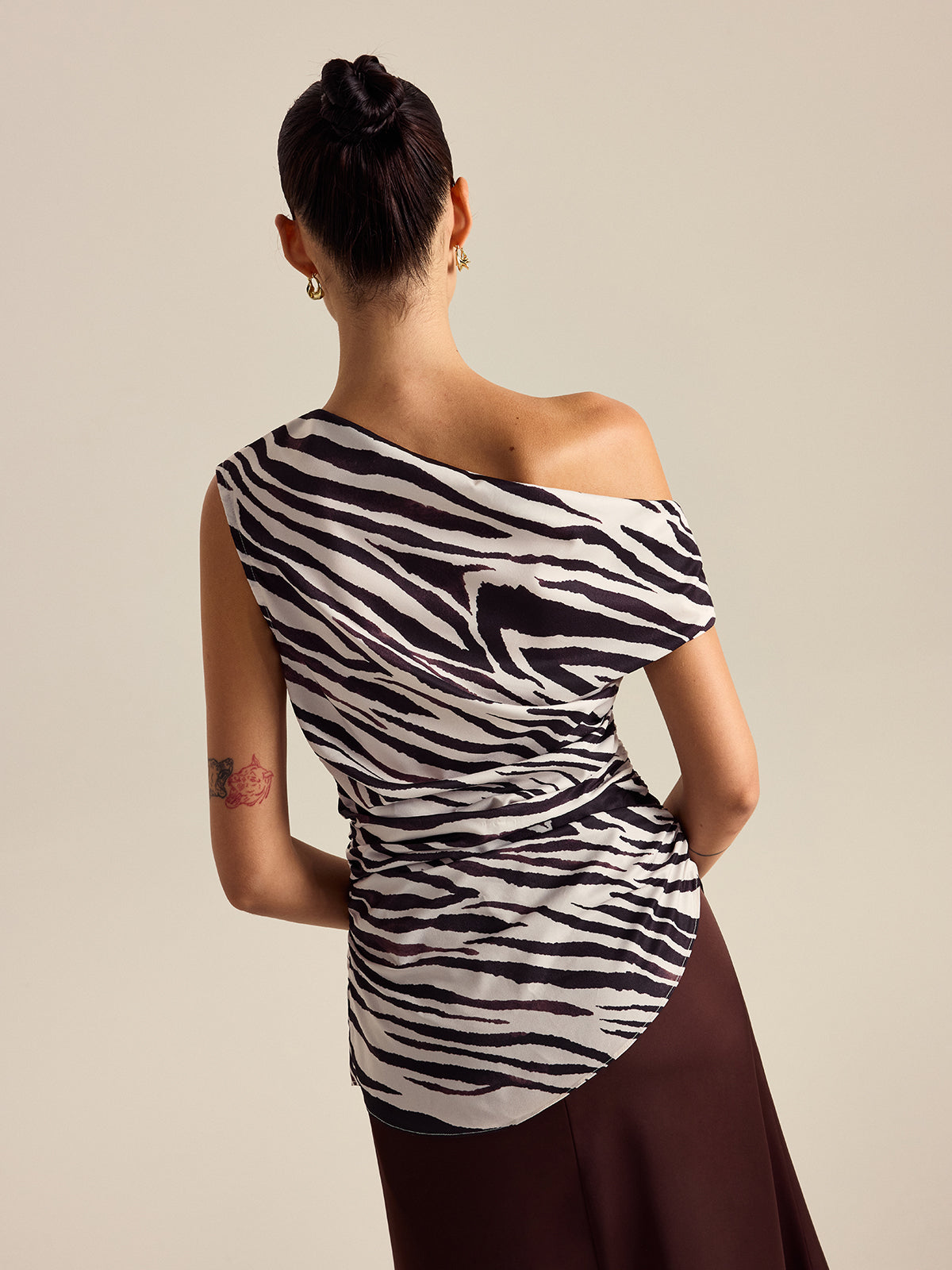 Zebra Desenli Omuz Açık Üst - 4. görünüm