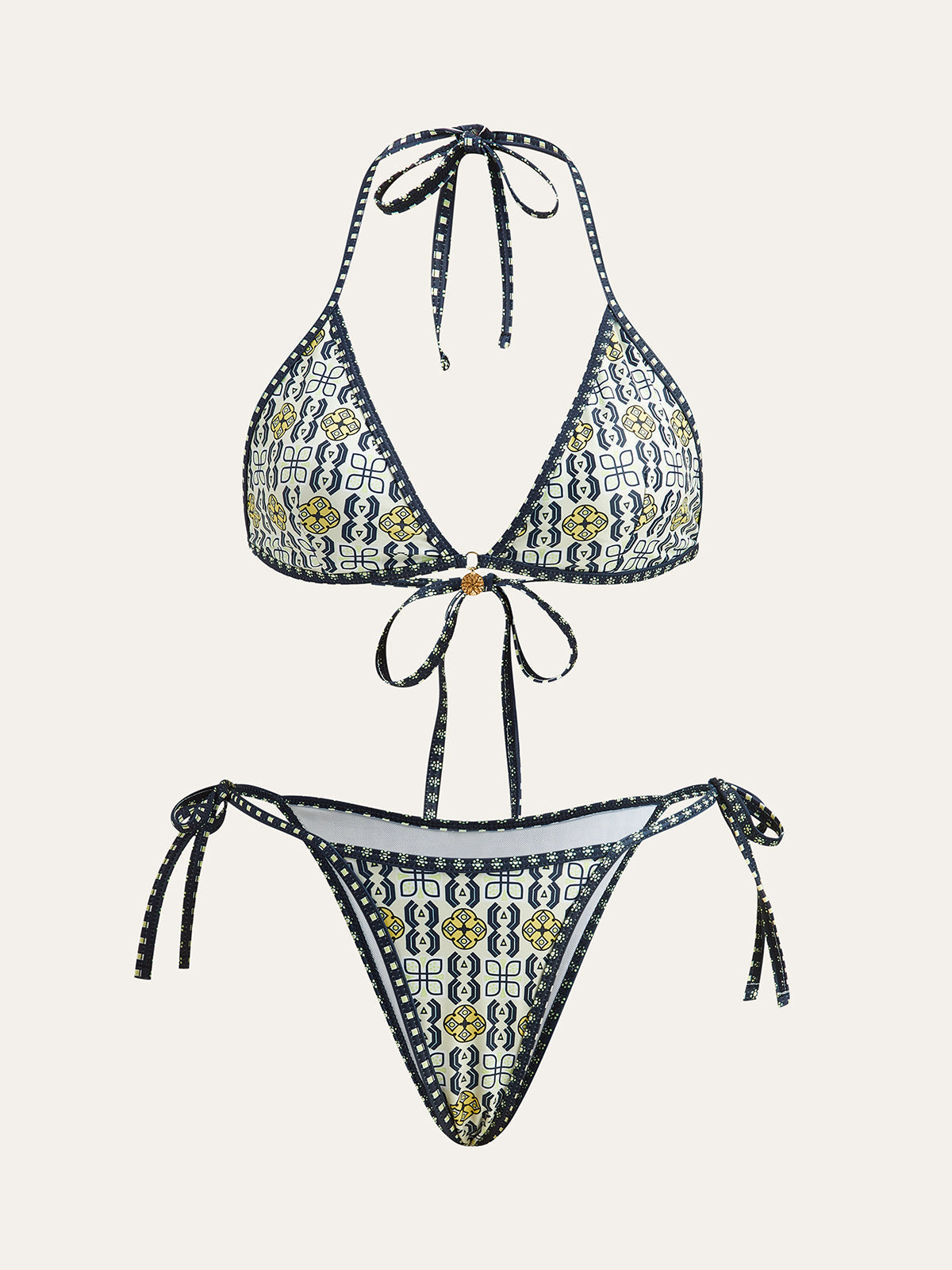 Desenli Halter Bikini Takımı Çok Renkli Jarse