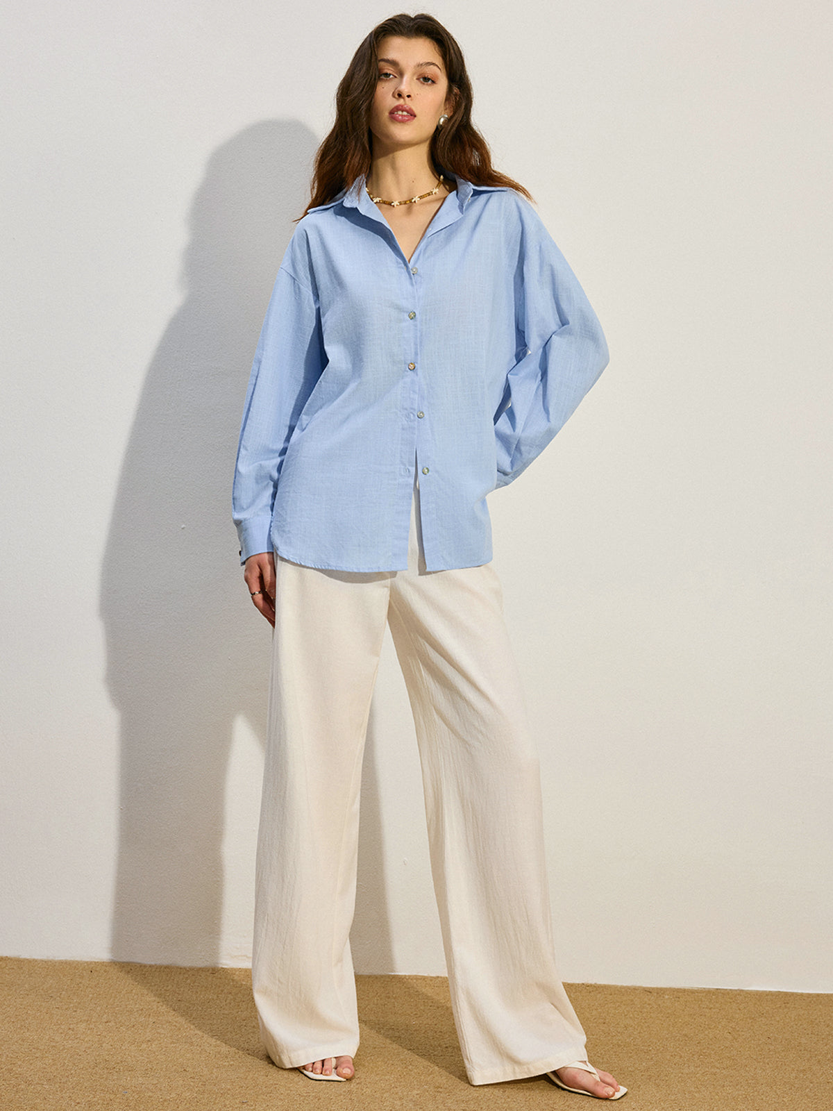 Oversize Düğmeli Gömlek - 3. görünüm