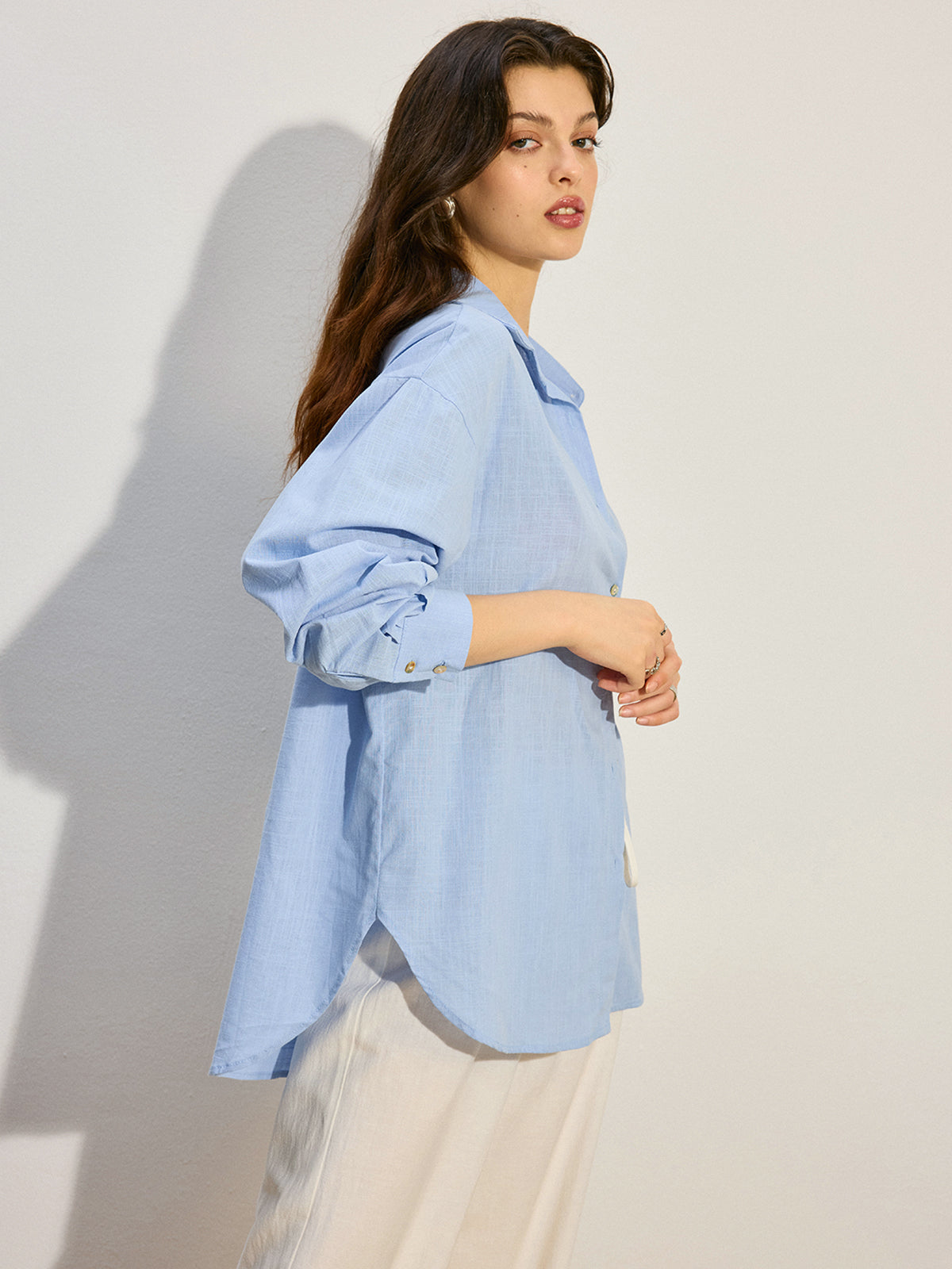 Oversize Düğmeli Gömlek - 4. görünüm