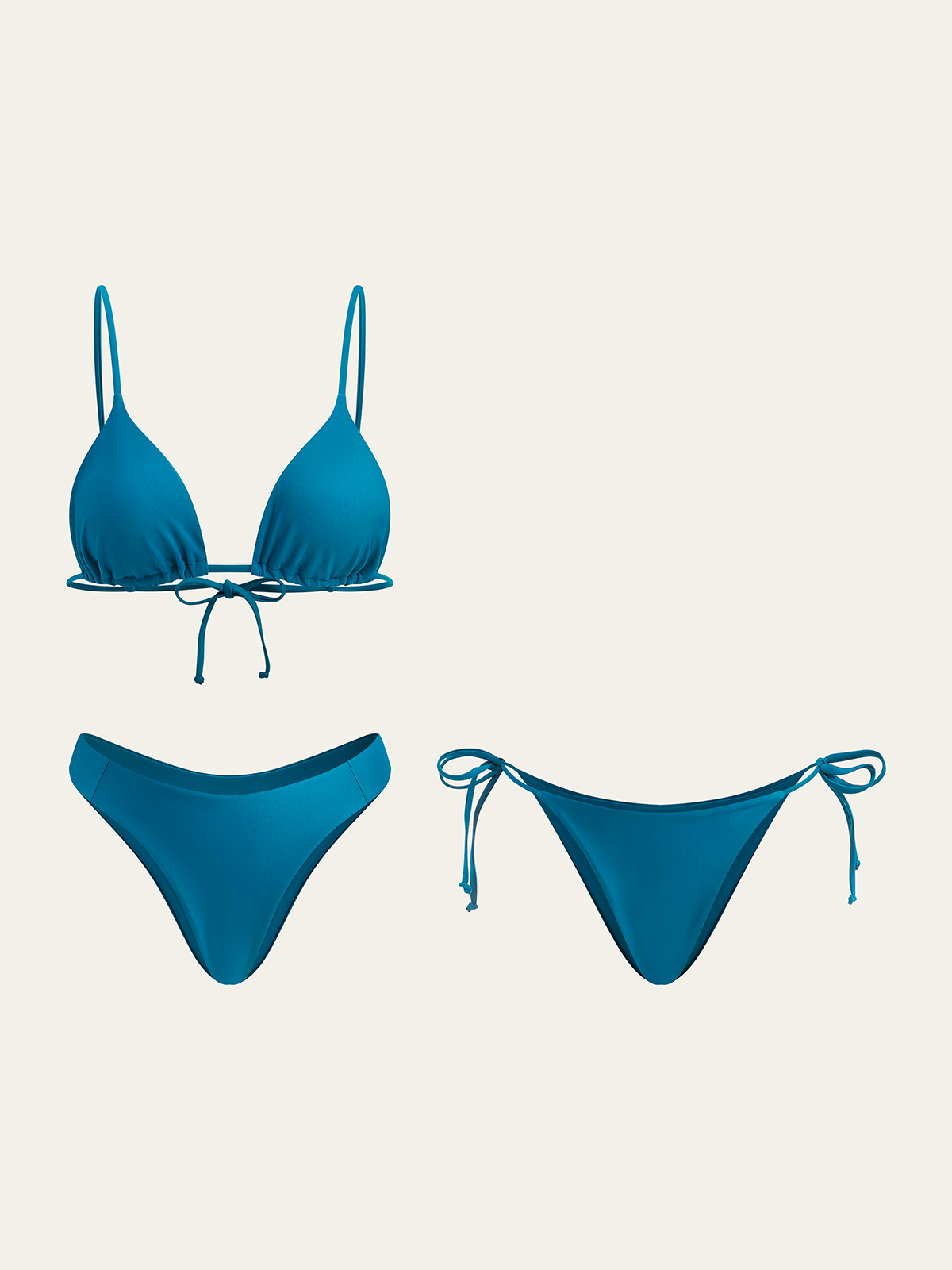 Üçgen Bikini Takımı Lacivert İki Alt Stili