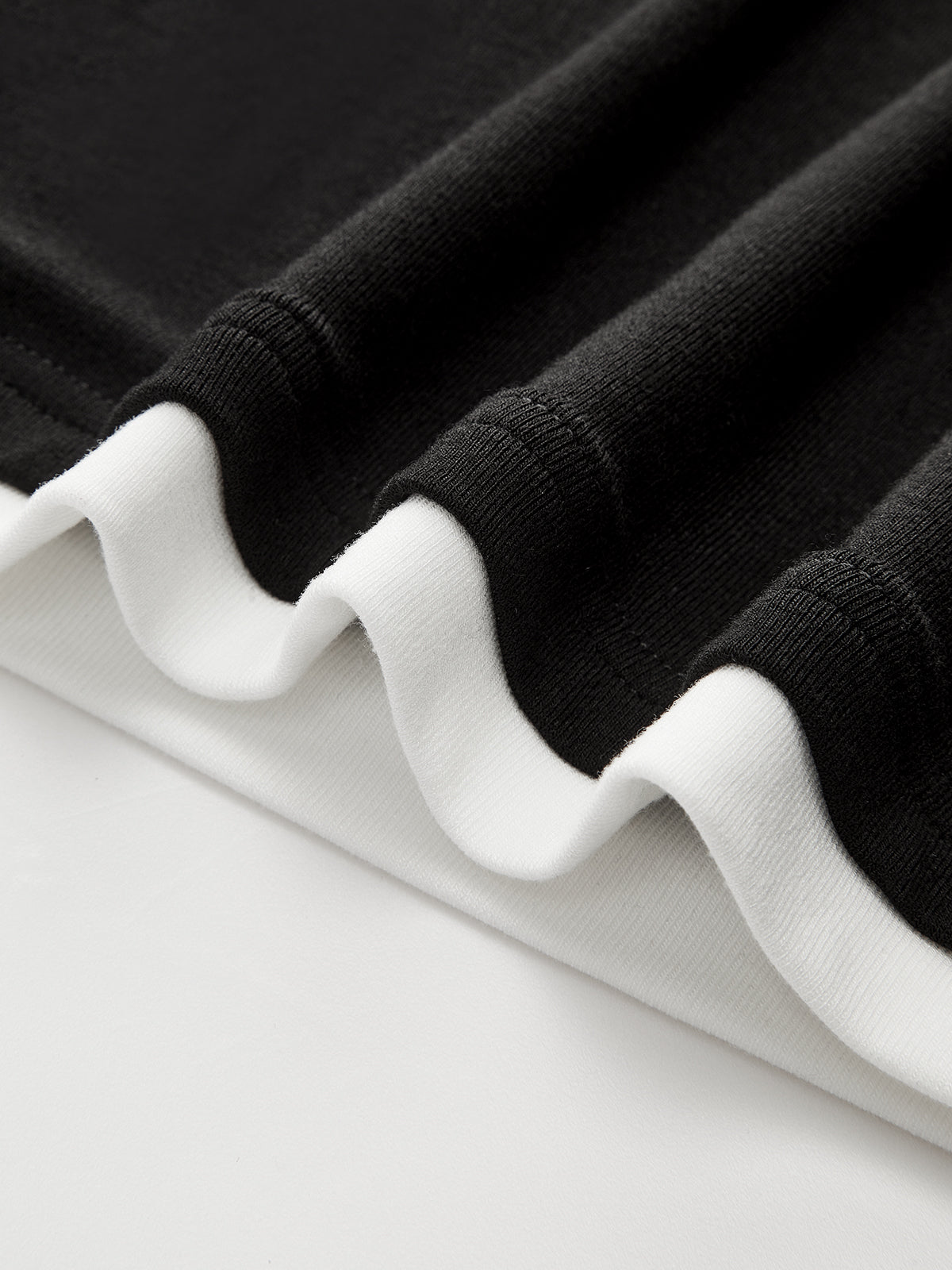 Kontrast Dikiş Uzun Kollu Tişört Siyah Slim Fit