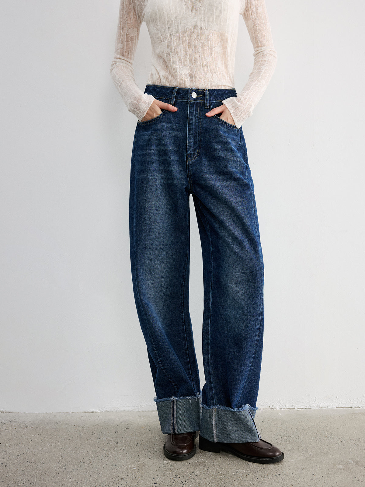 Paça Detaylı Jean Lacivert Regular Fit - 5. görünüm