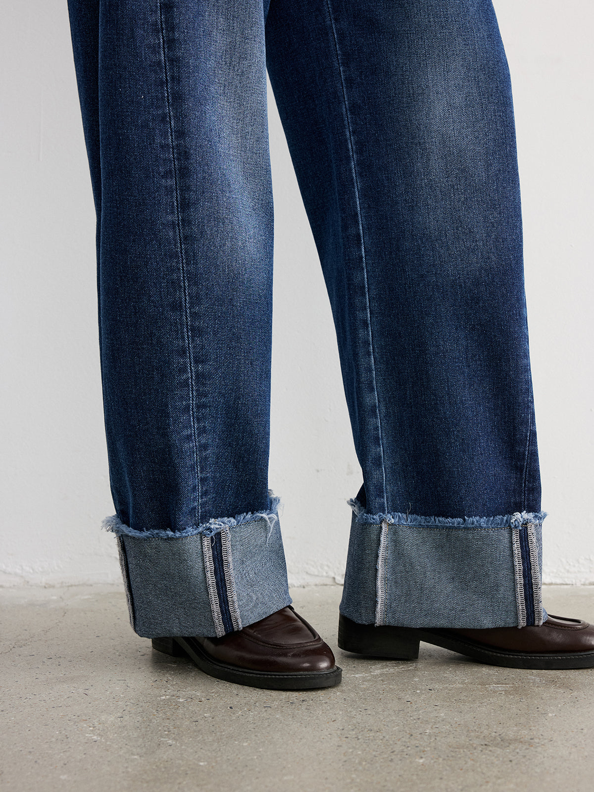Paça Detaylı Jean Lacivert Regular Fit